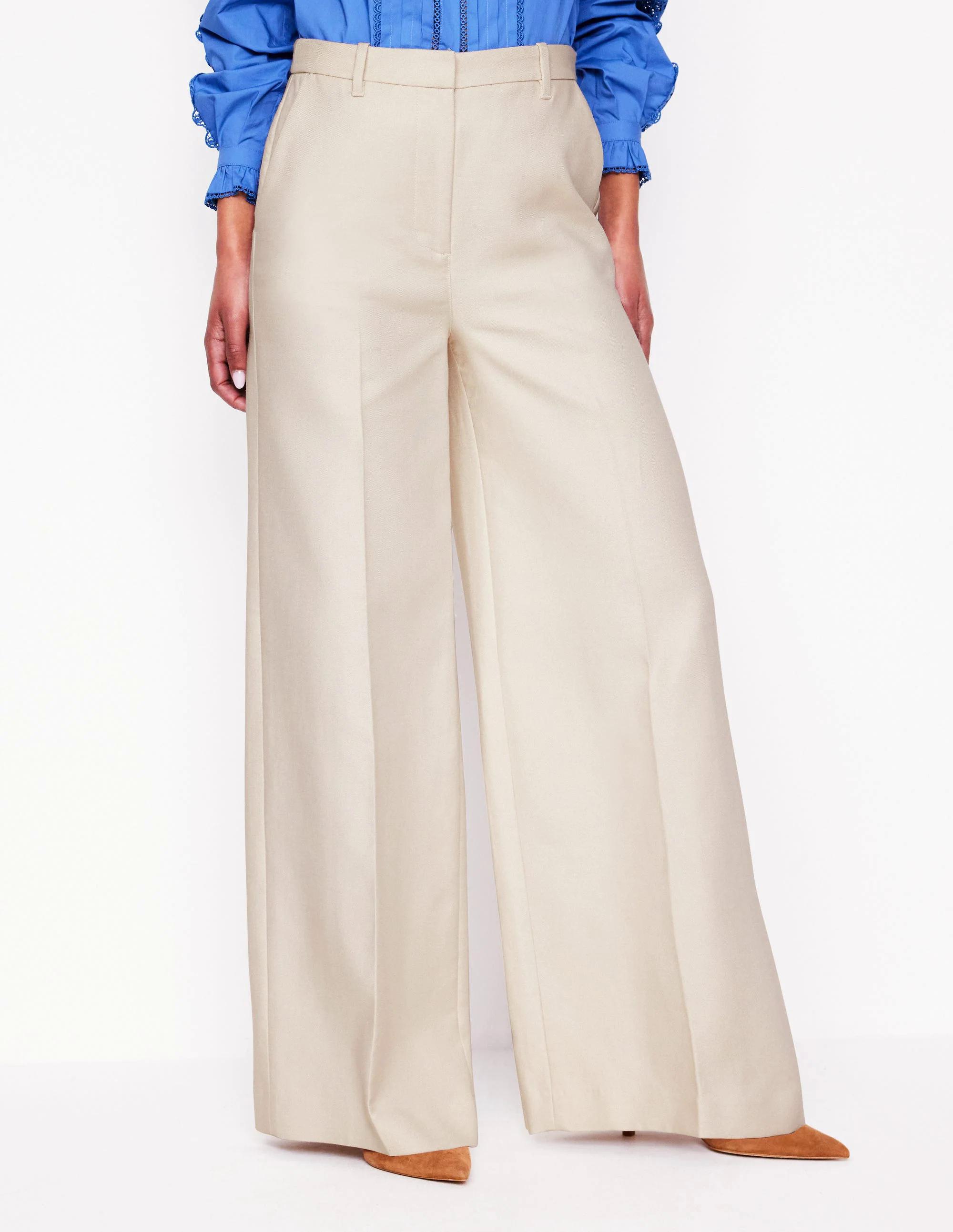 Wide Flare Pants-Sandpiper Beige