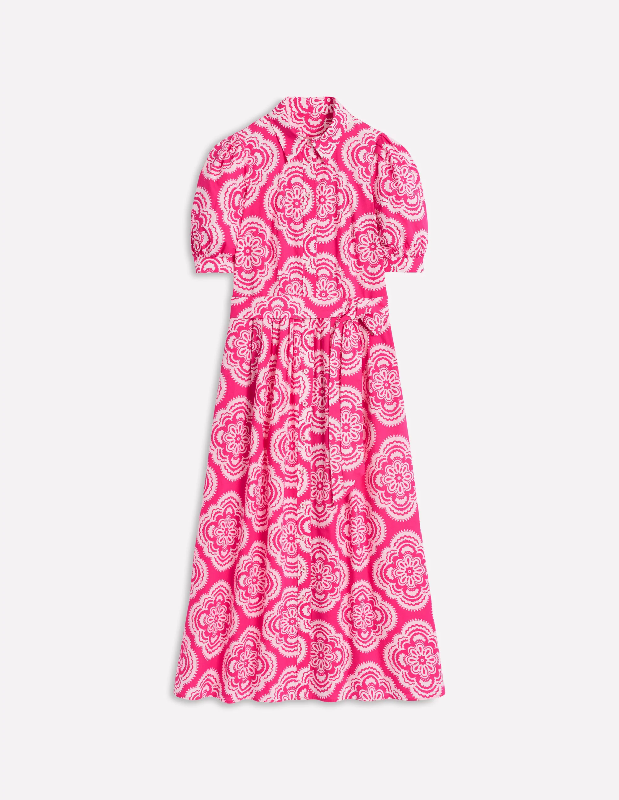 Alexa Maxi Shirt Dress-Pink Peony, Botanic Blush