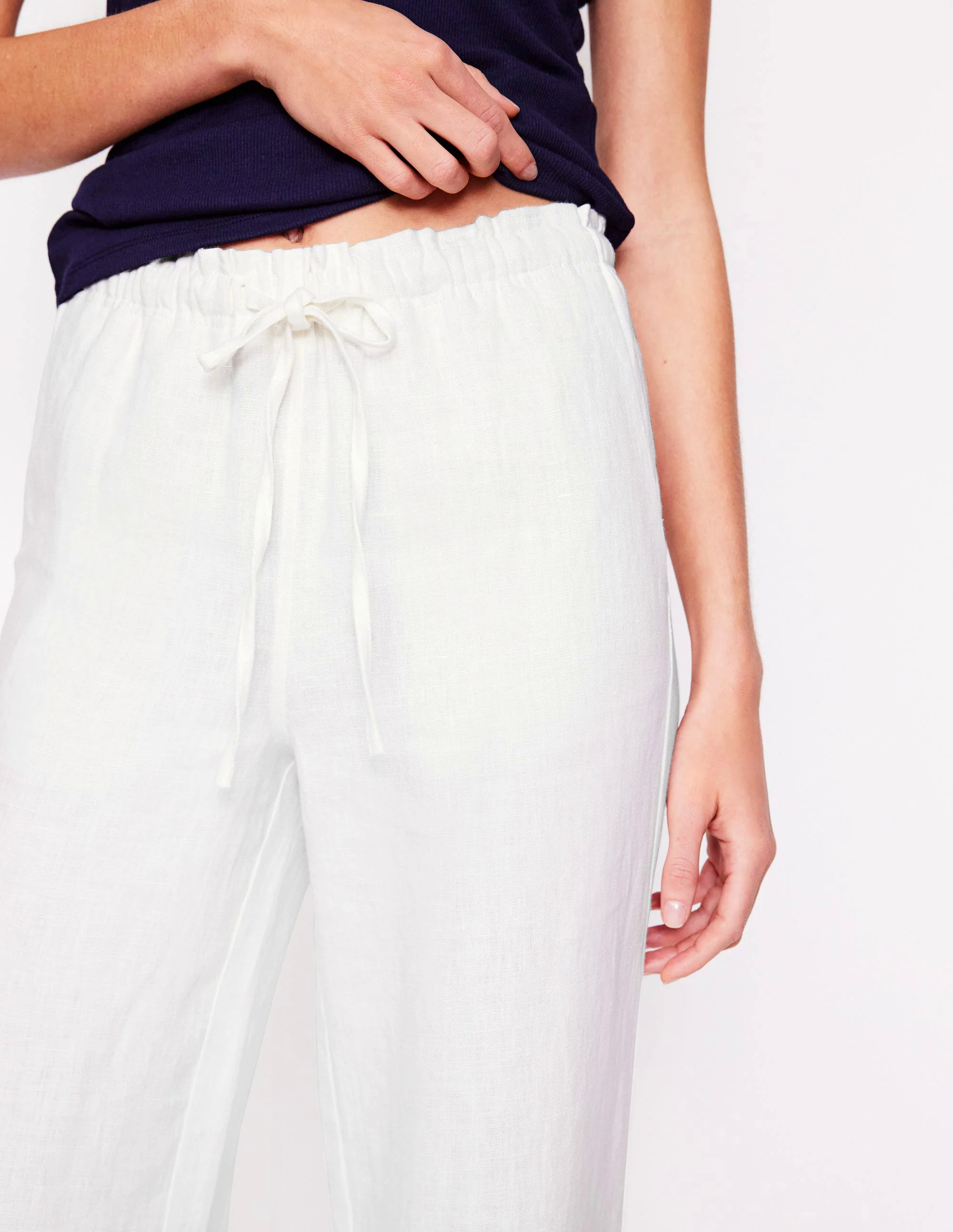 Islington Linen Pants-White