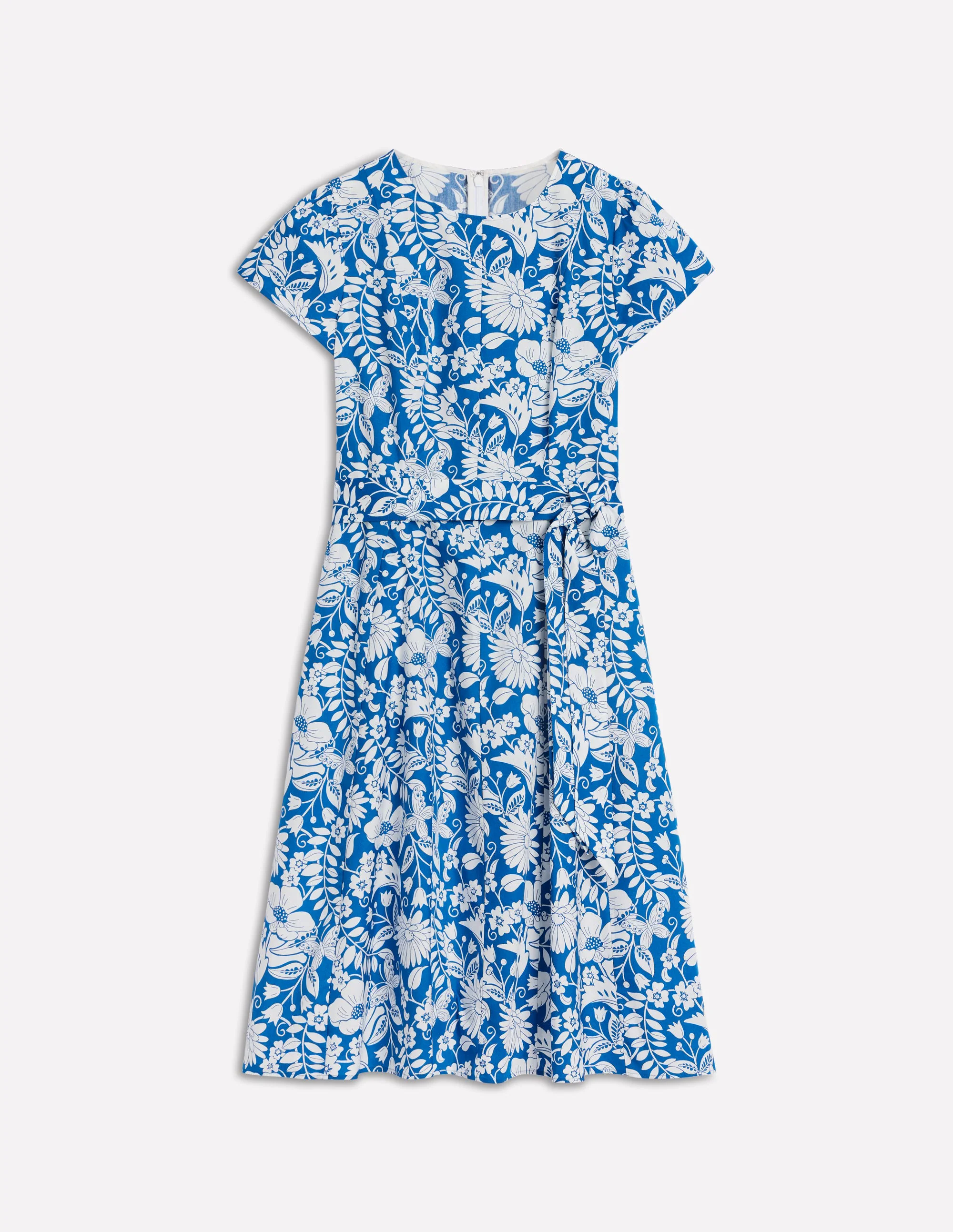 Imo Cotton Short Dress-Gallery Blue, Wildflower Trail
