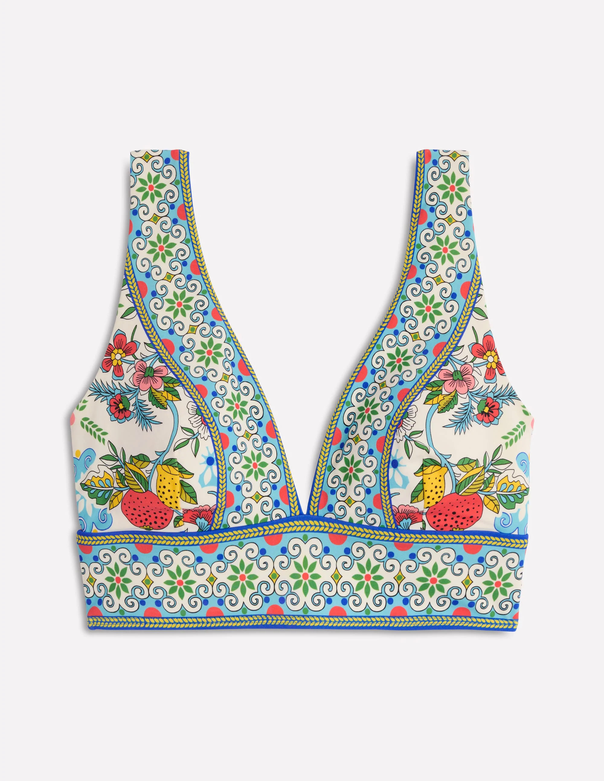Porto Bikini Top-Multi, Citrus Vine Tile