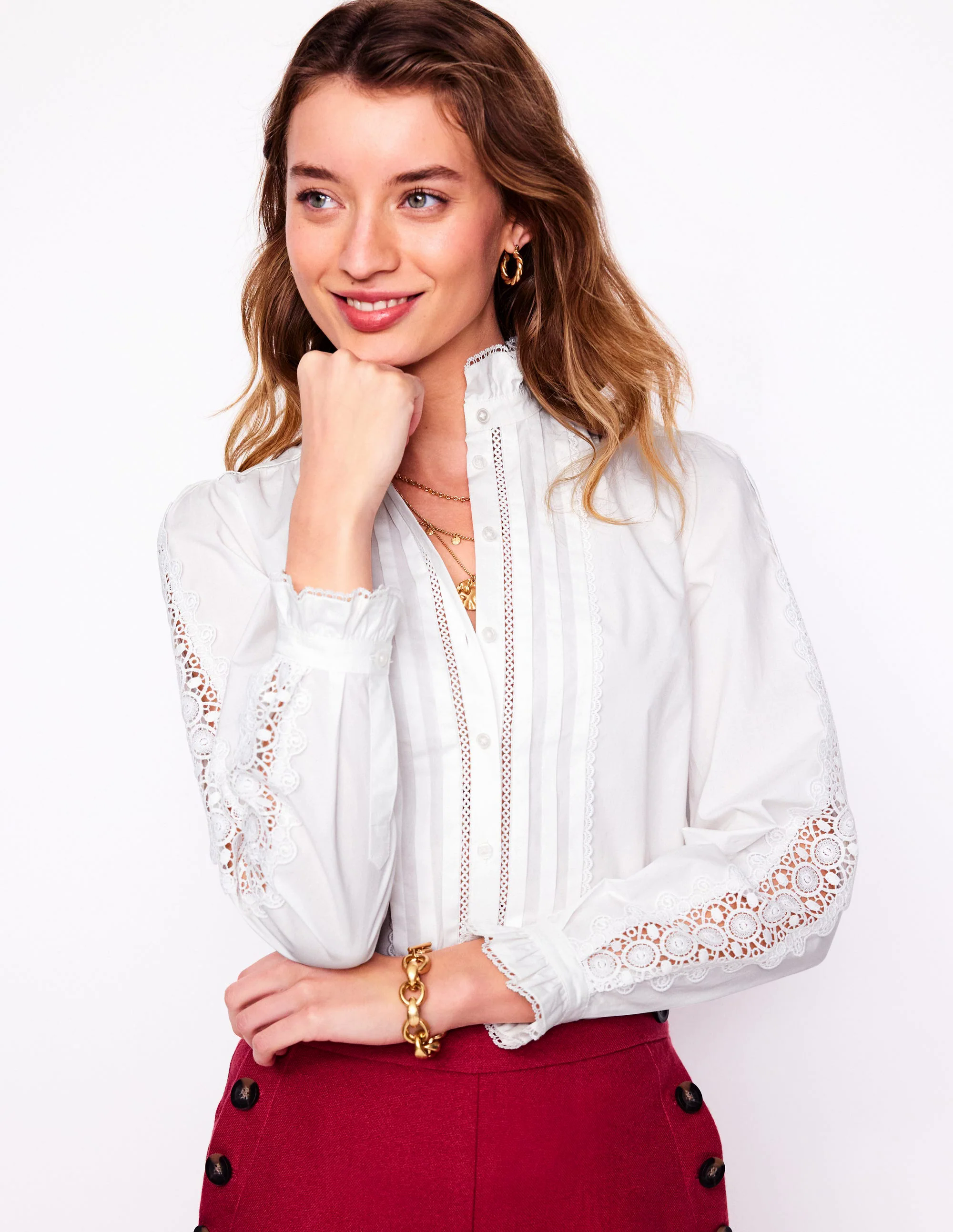 Felicity Lace Blouse-White