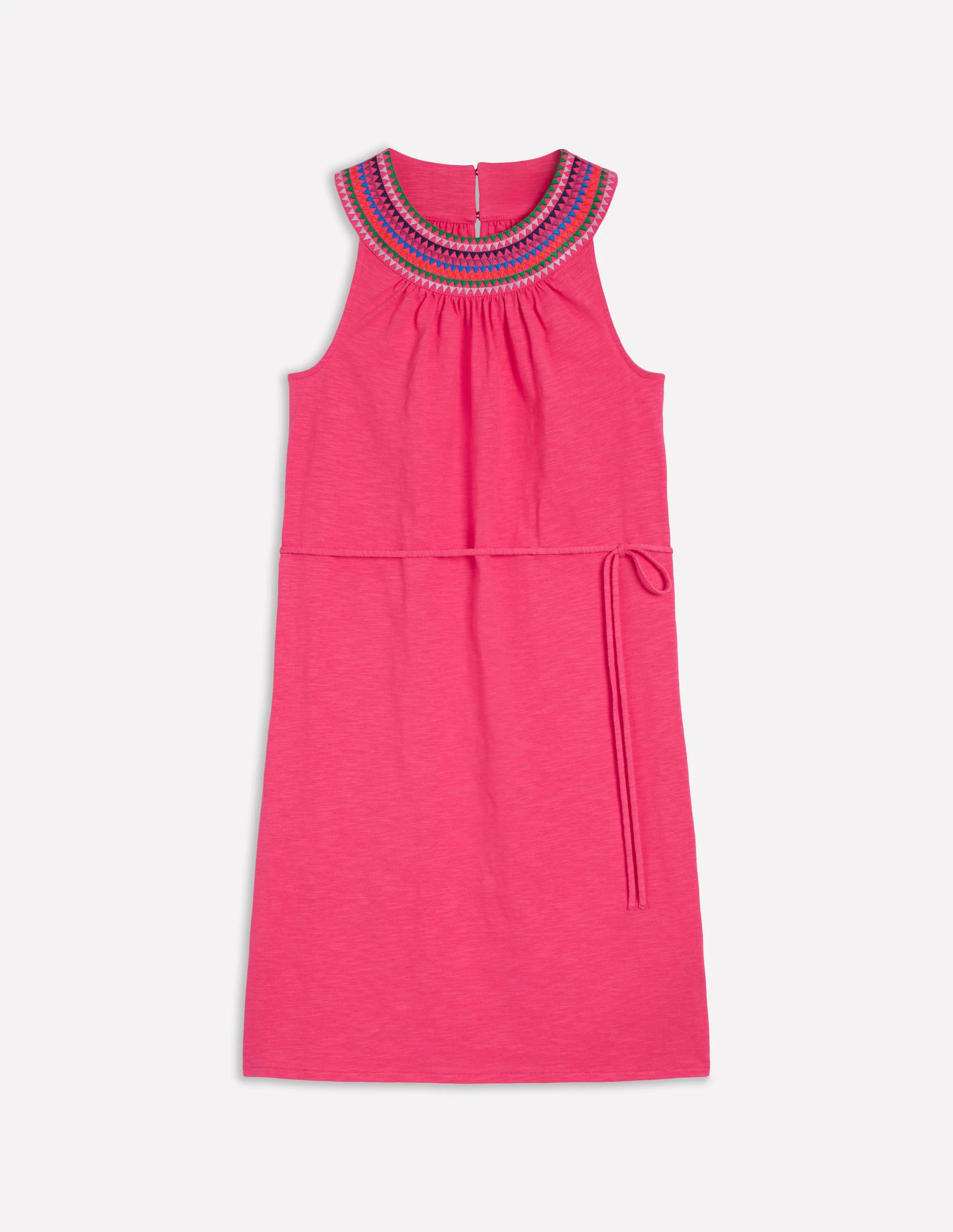 Eleni Embroidered Short Dress-Camelia Pink