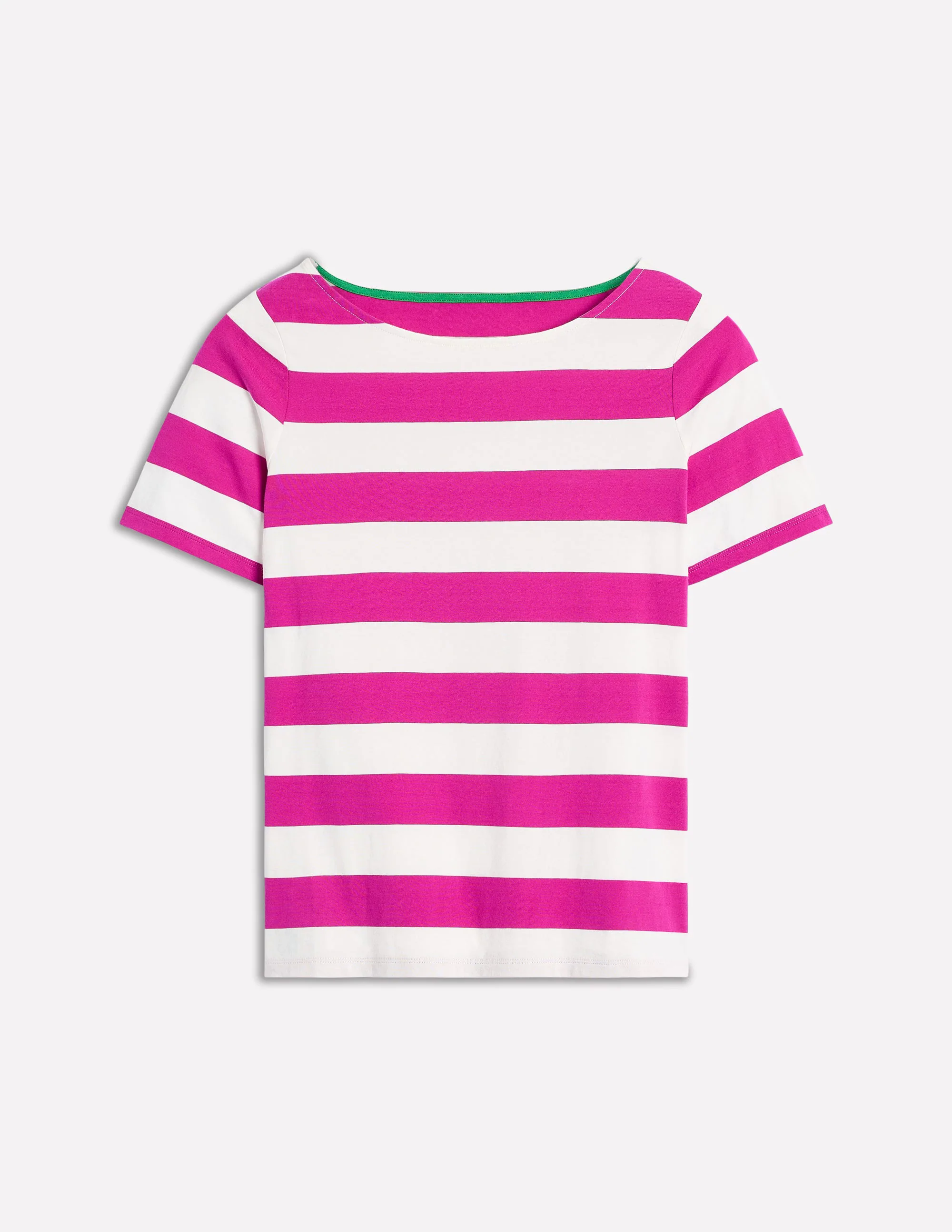 Ella Short Sleeve Breton-Ivory, Festival Fuchsia