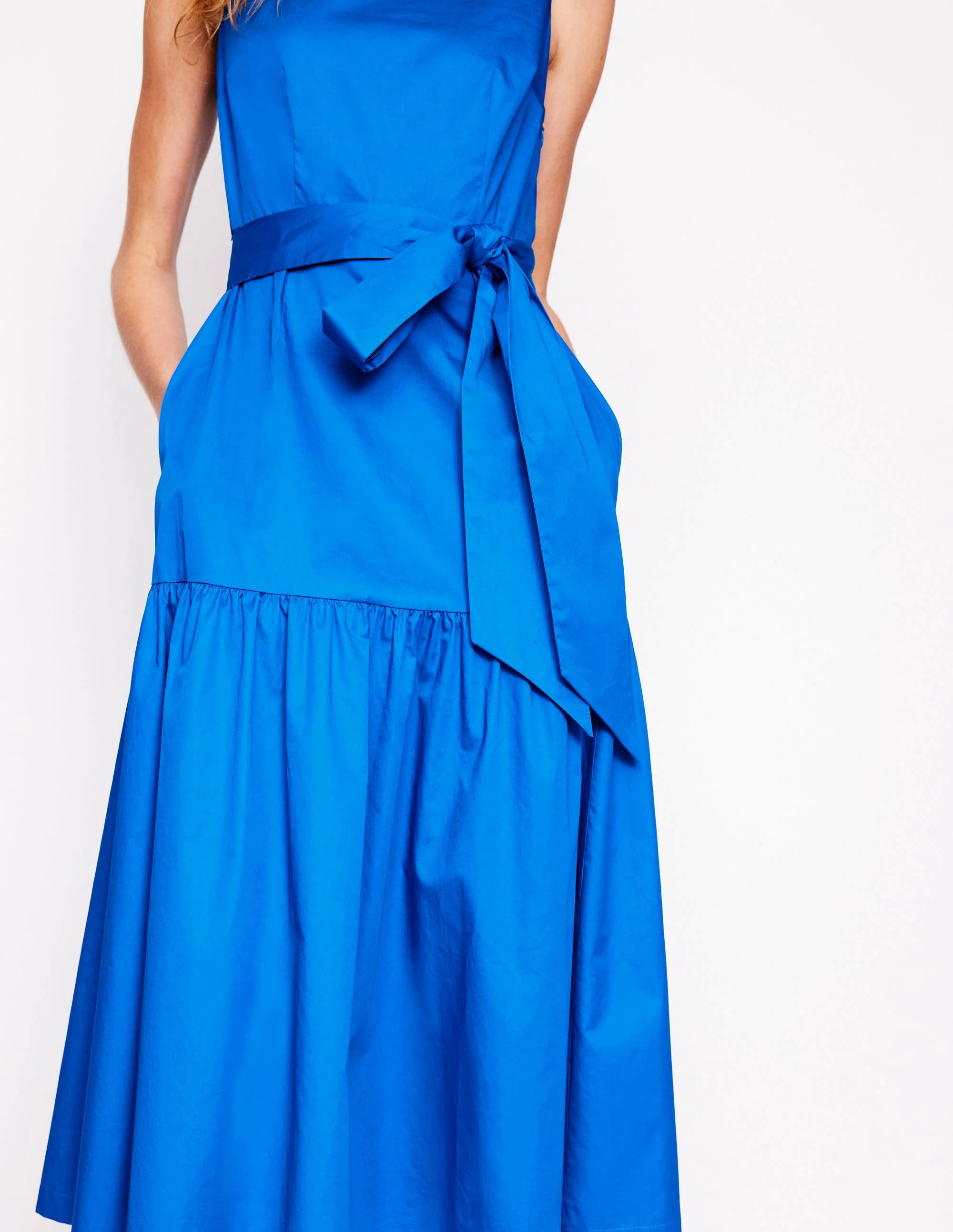 Deep Tier Fit & Flare Dress-Kingfisher Blue