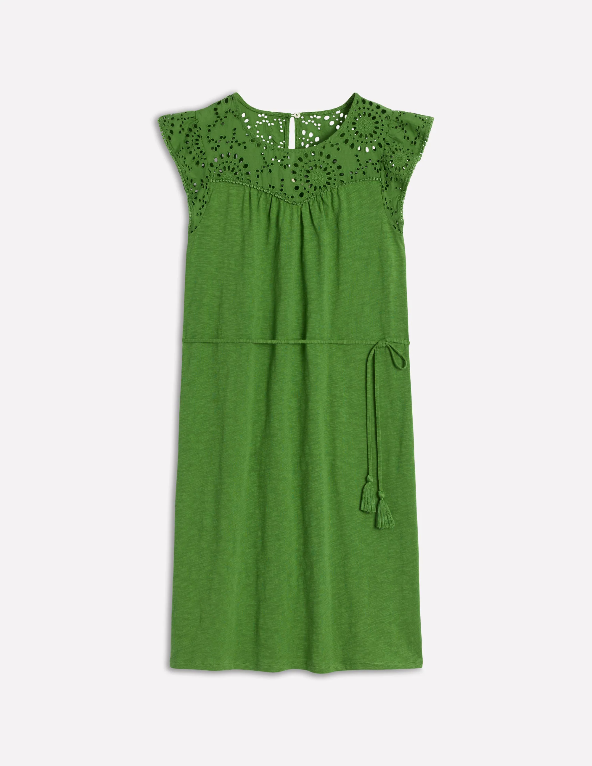 Juliet Broderie Short Dress-Paradise Green