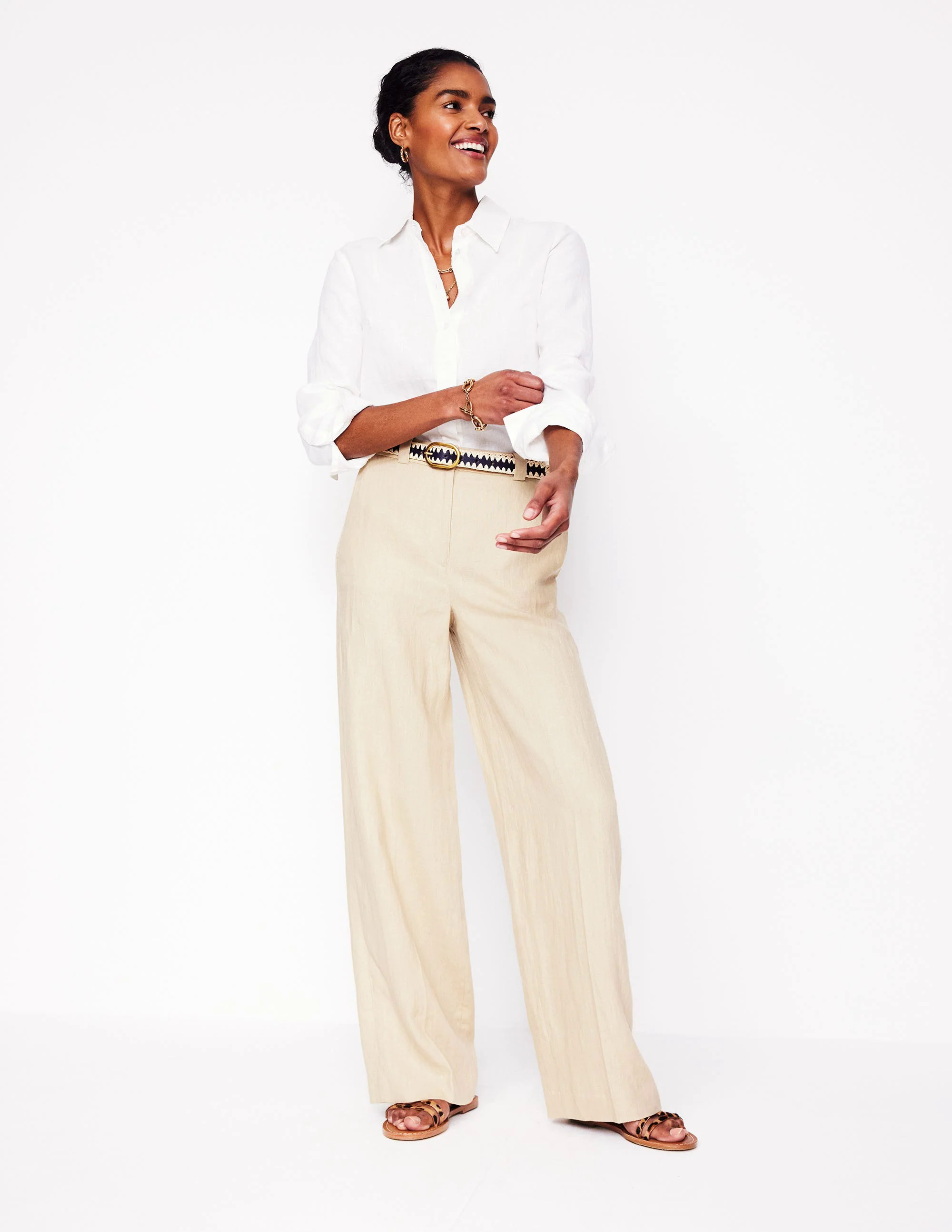 Westbourne Linen Pants-Oatmeal