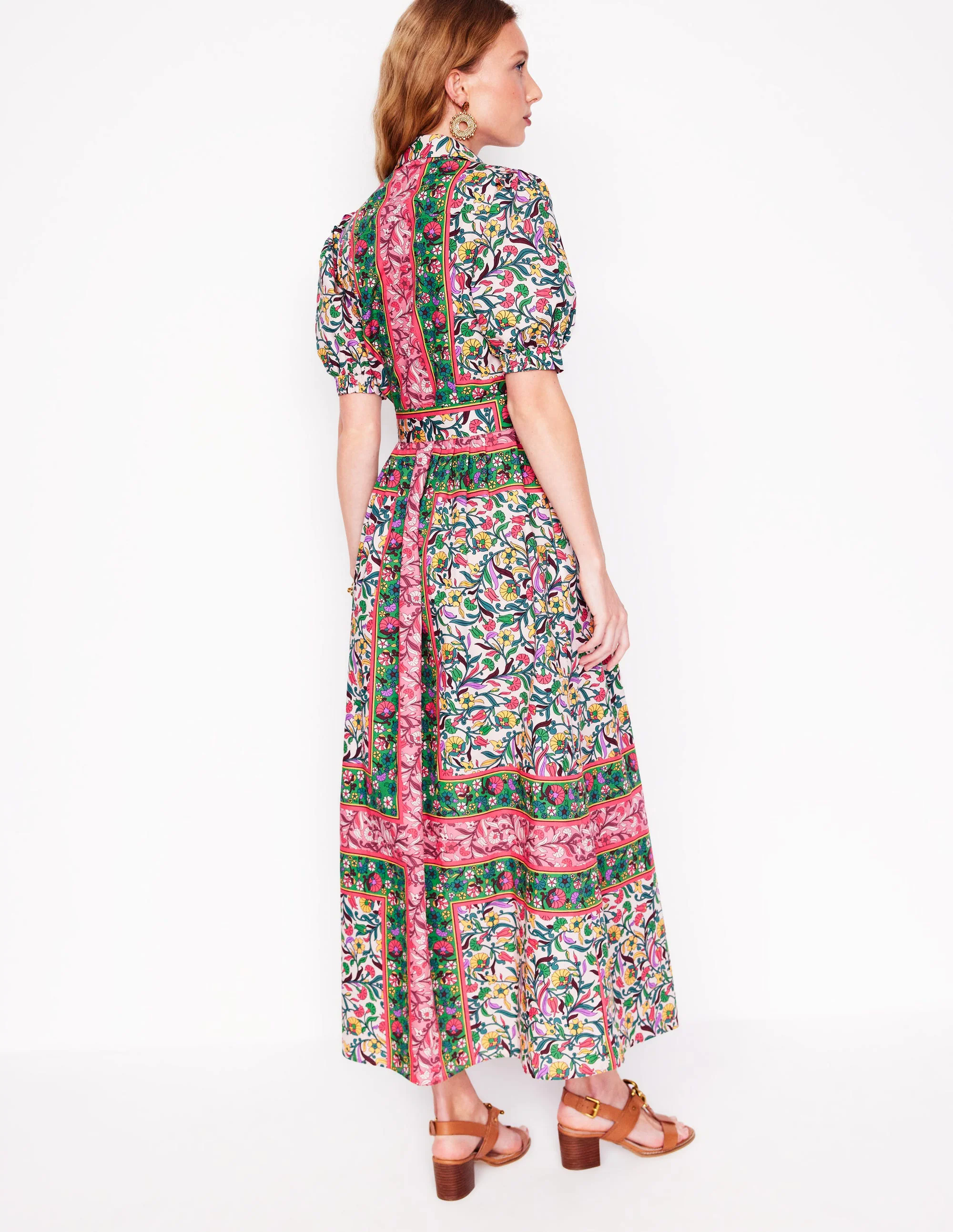 Alexa Maxi Shirt Dress-Multi, Enchanting Vine