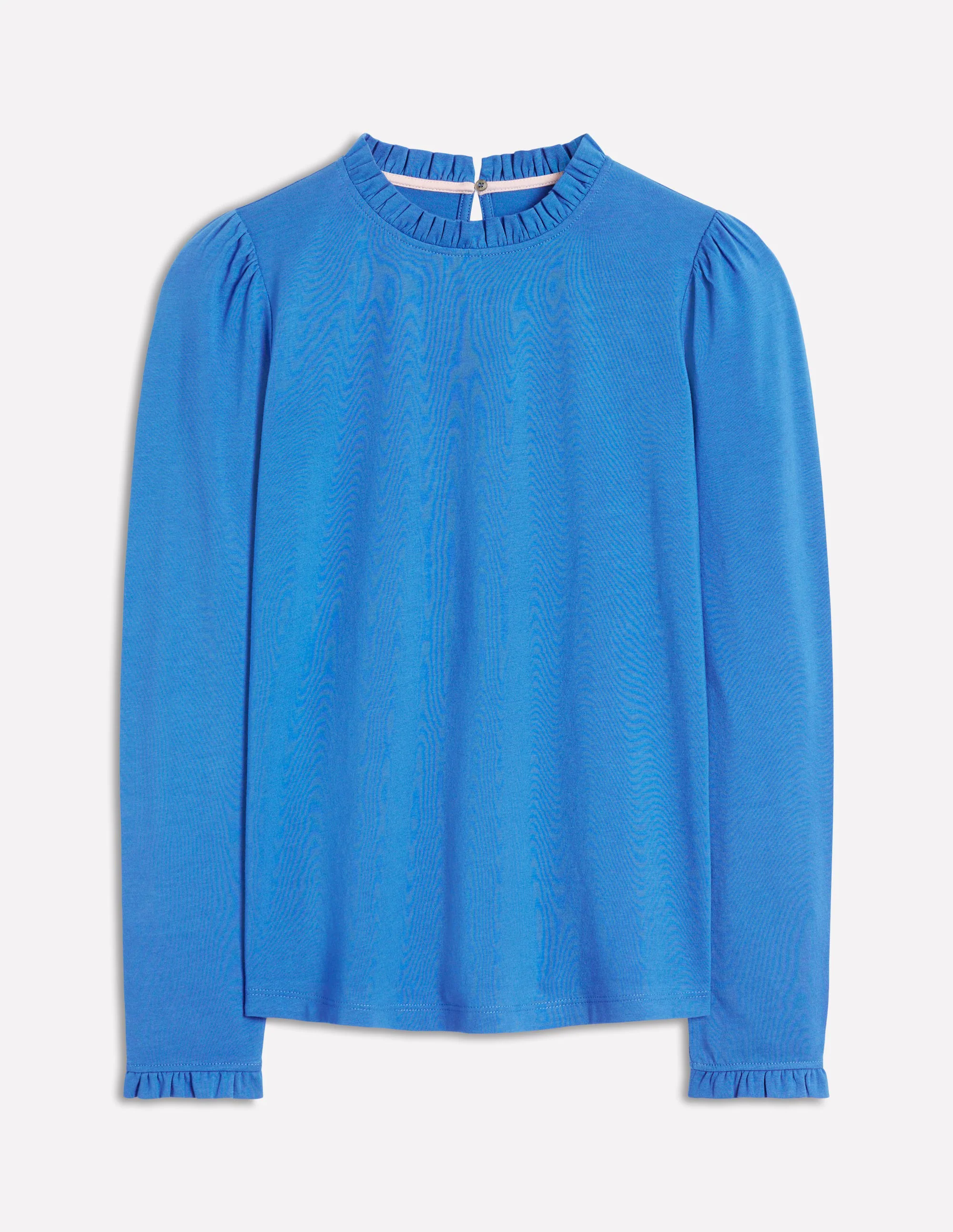 Supersoft Frill Detail Top-Captains Blue