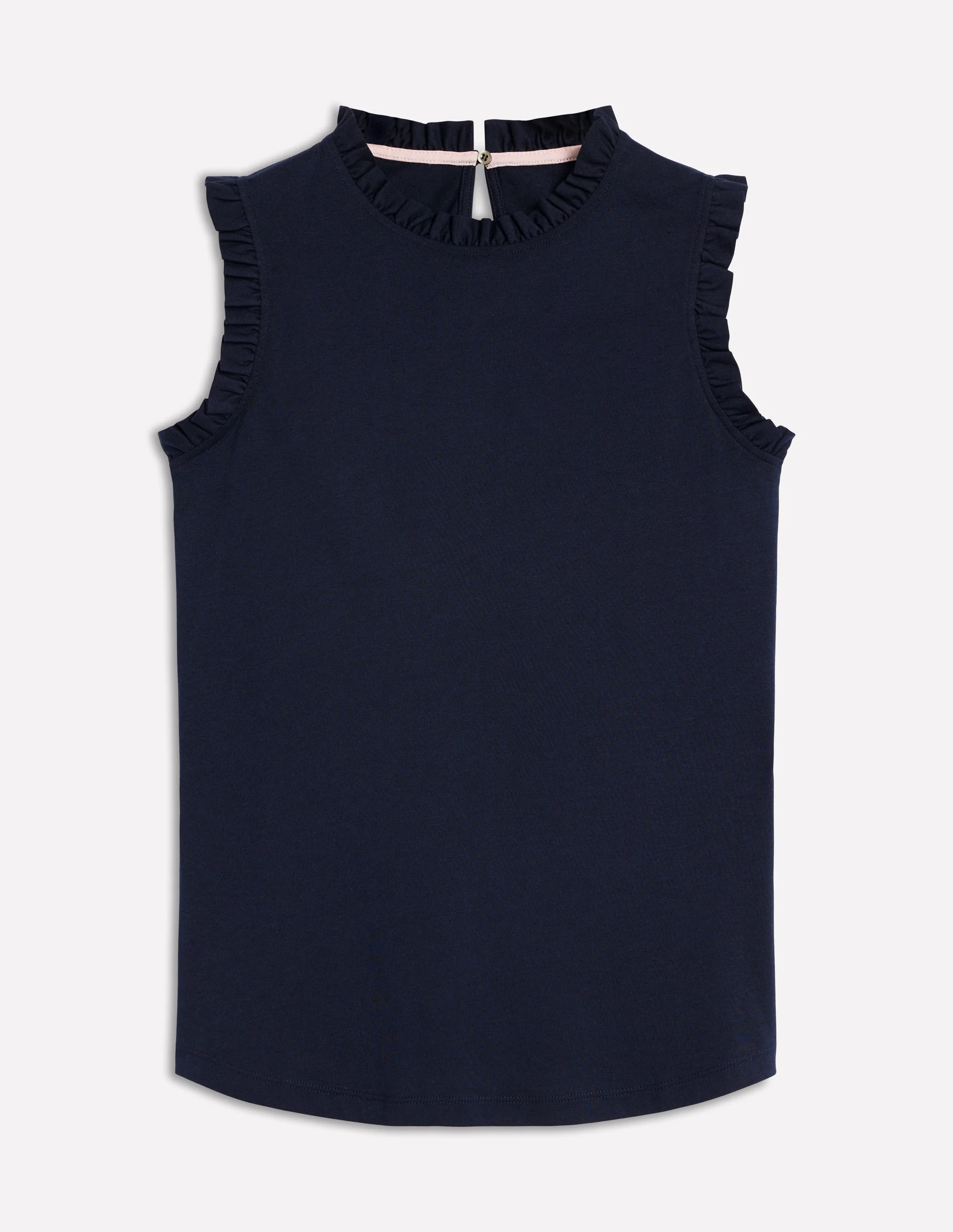 Supersoft Frill Detail Vest-Navy