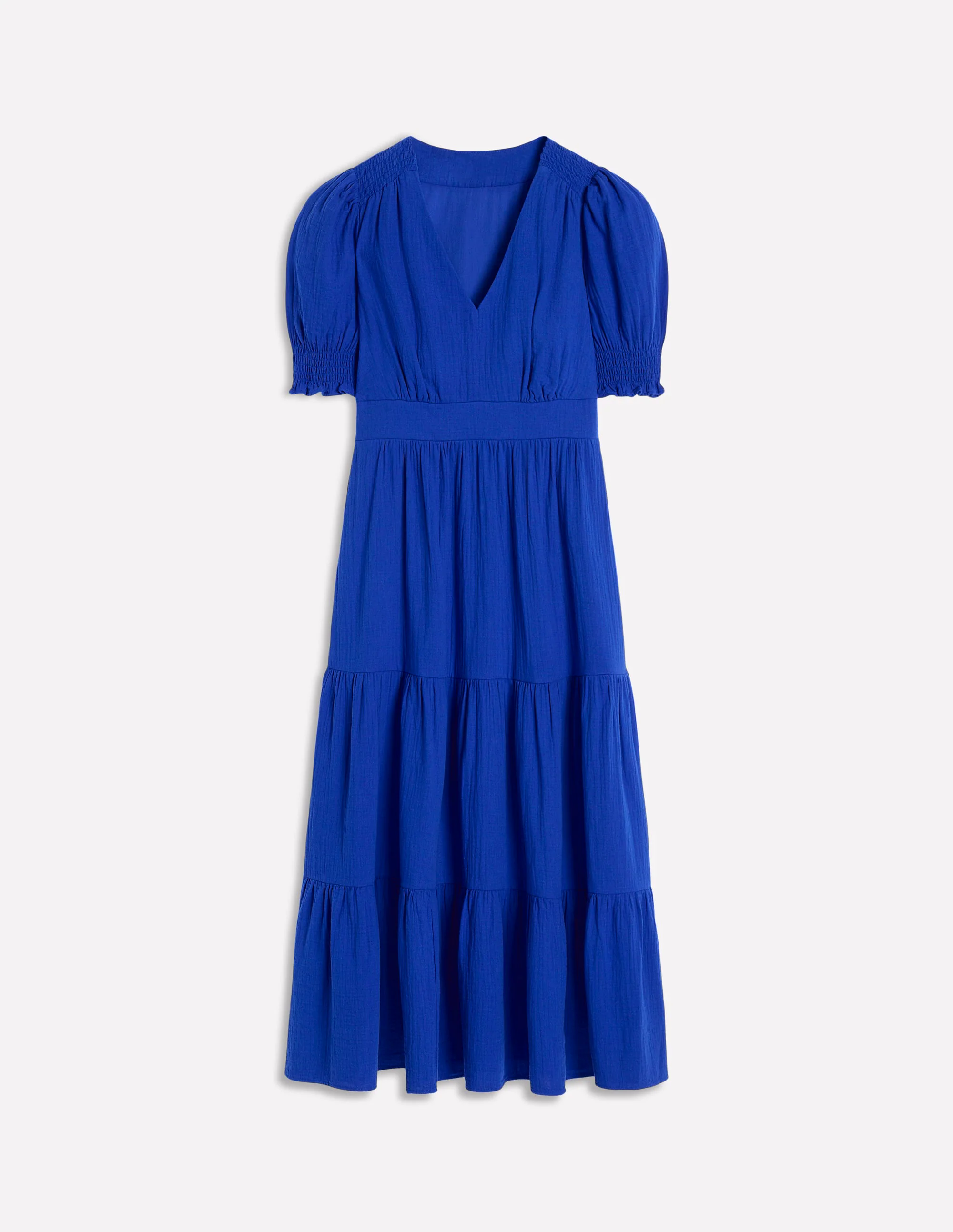 Anna Double Cloth Midi Dress-Bright Blue