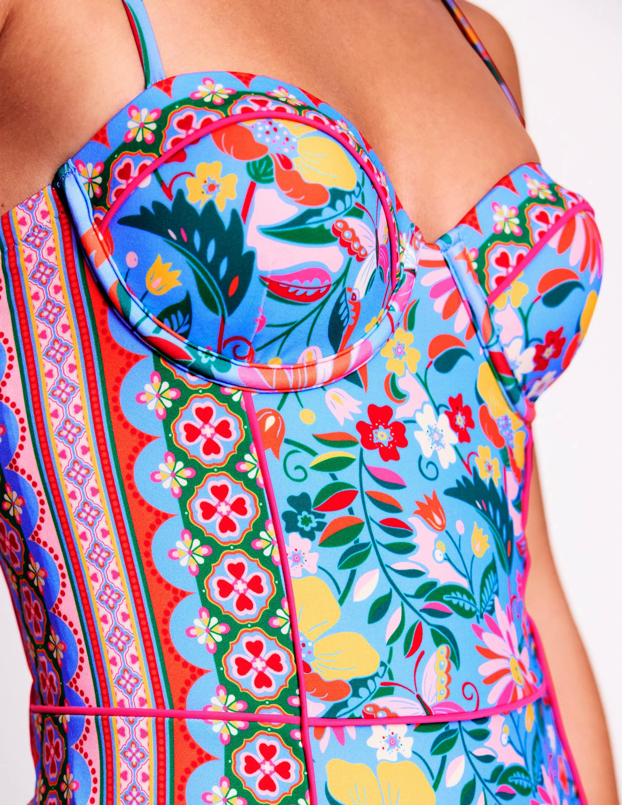 Rhodes Cup-Size Swimsuit-Dawn Blue, Wildflower Trail