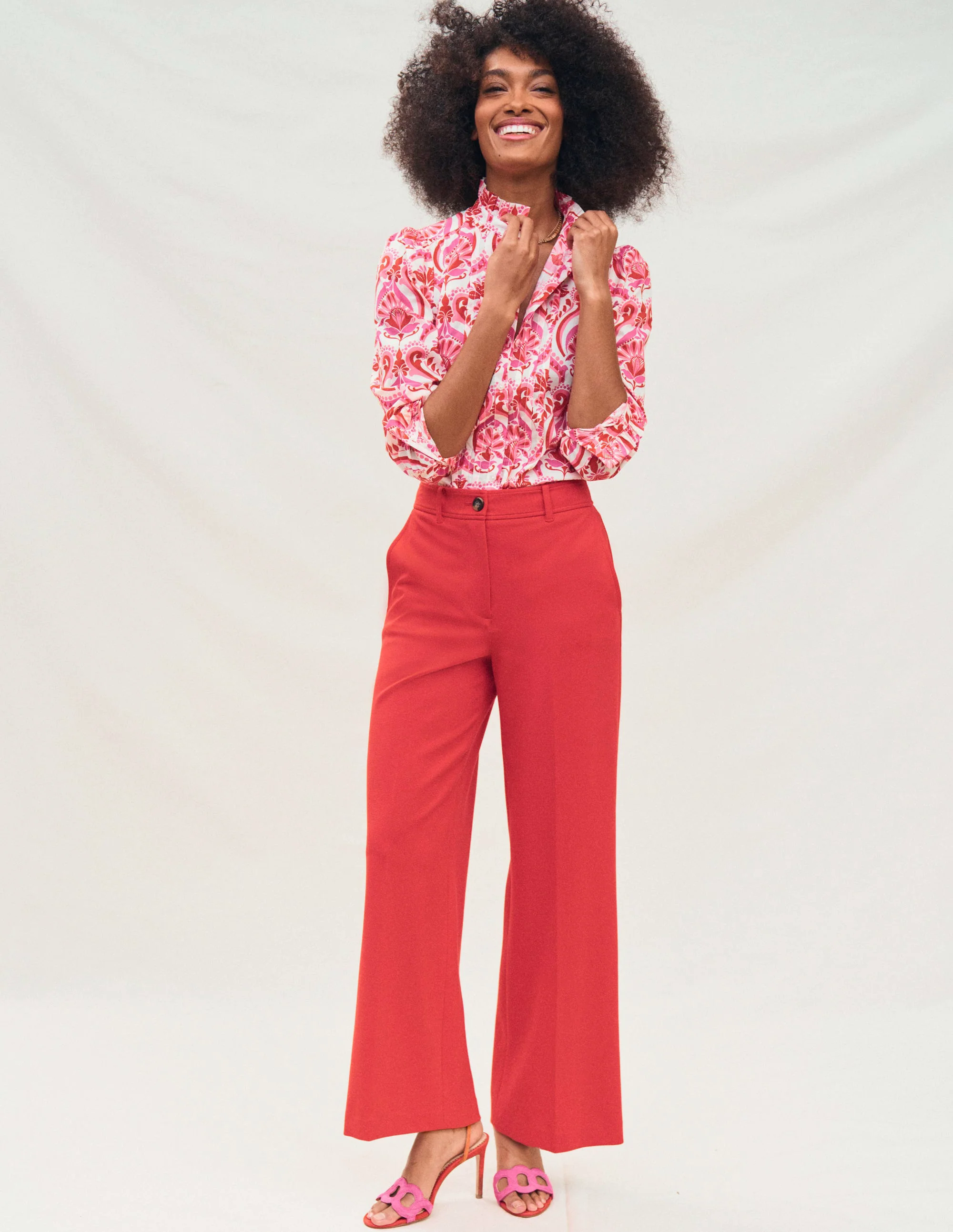 Cropped Ponte Pants-Hot Pepper
