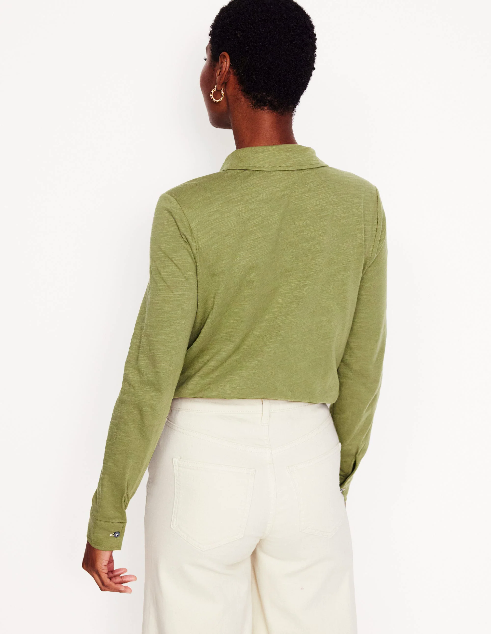 Amy Jersey Shirt-Soft Olive