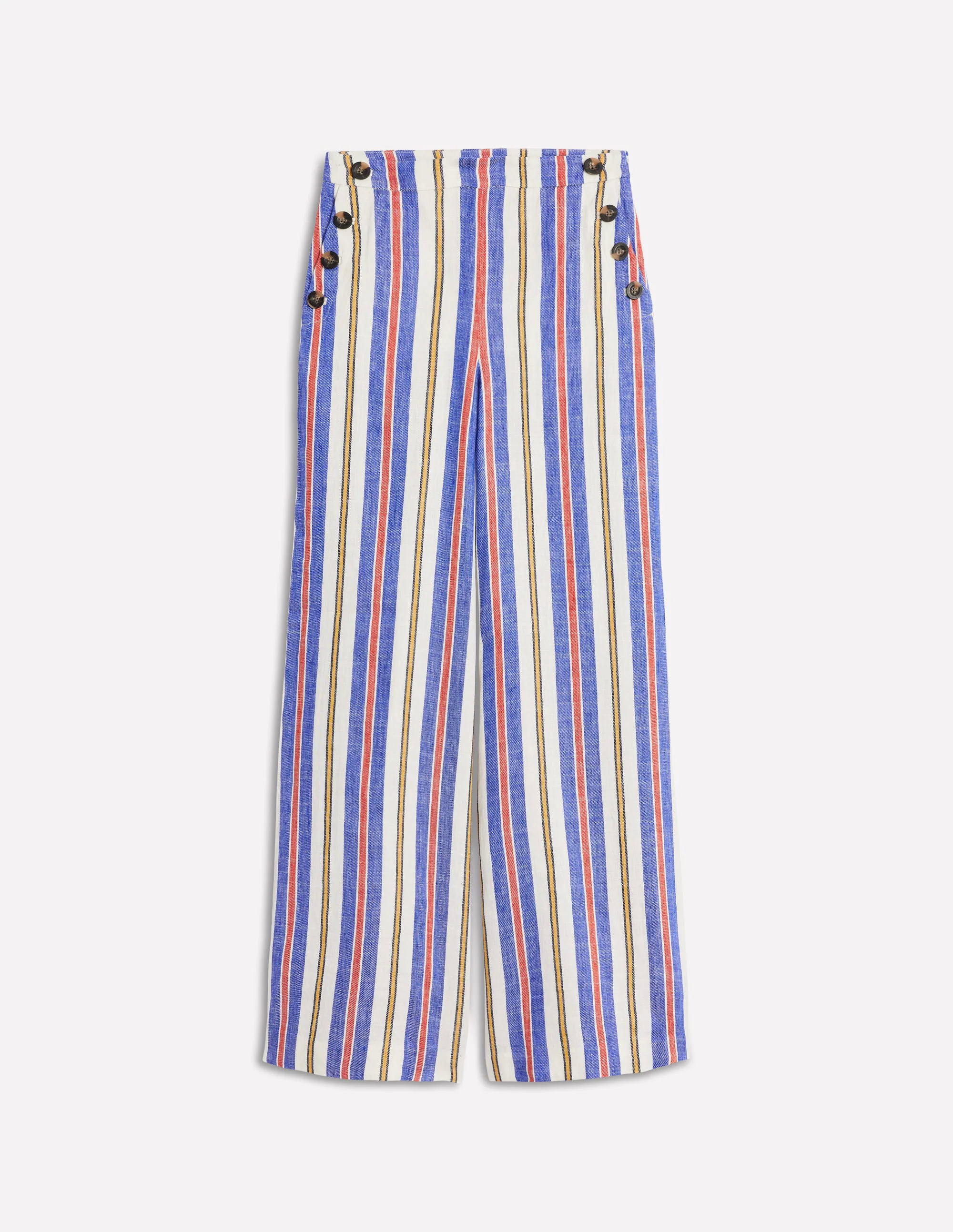 Greenwich Sailor Pants-Bright Blue and Brown Stripe