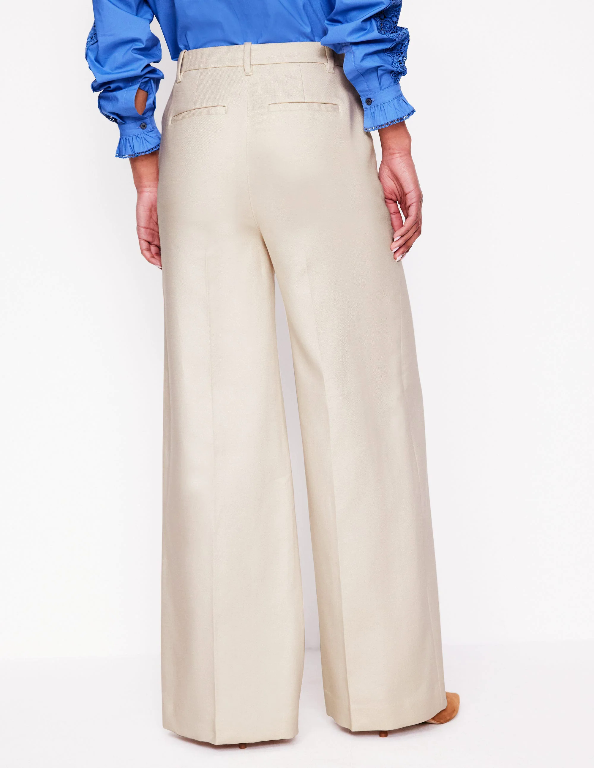 Wide Flare Pants-Sandpiper Beige