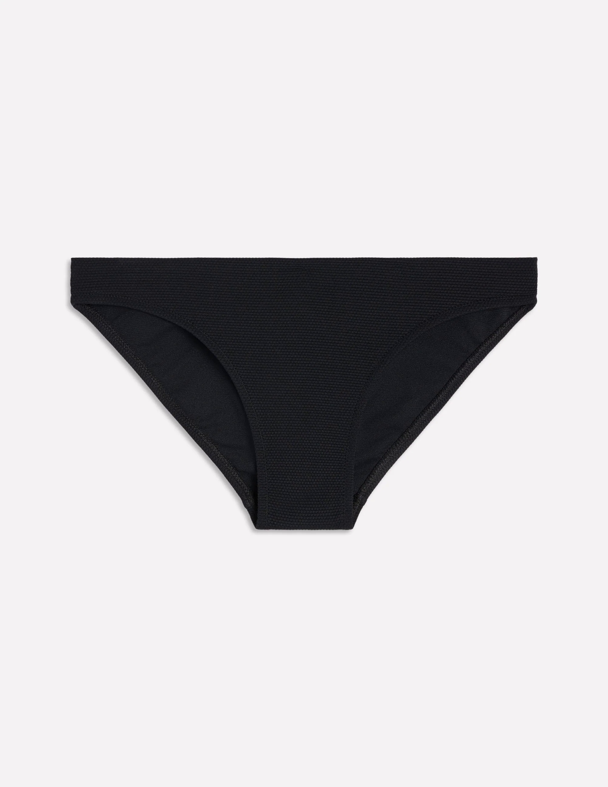 Textured Bikini Bottoms-Black