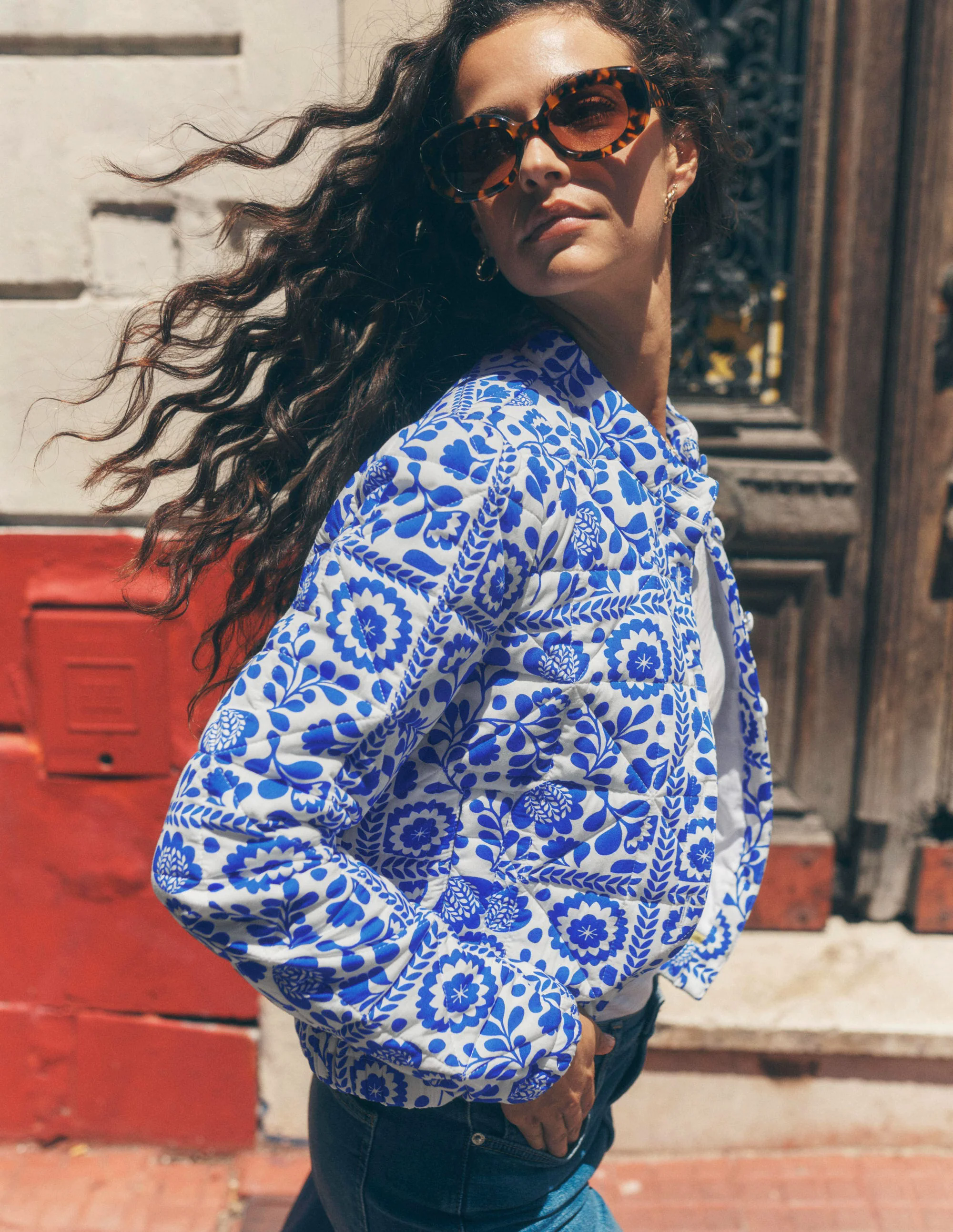 Highbury Quilted Jacket-Vine Tile