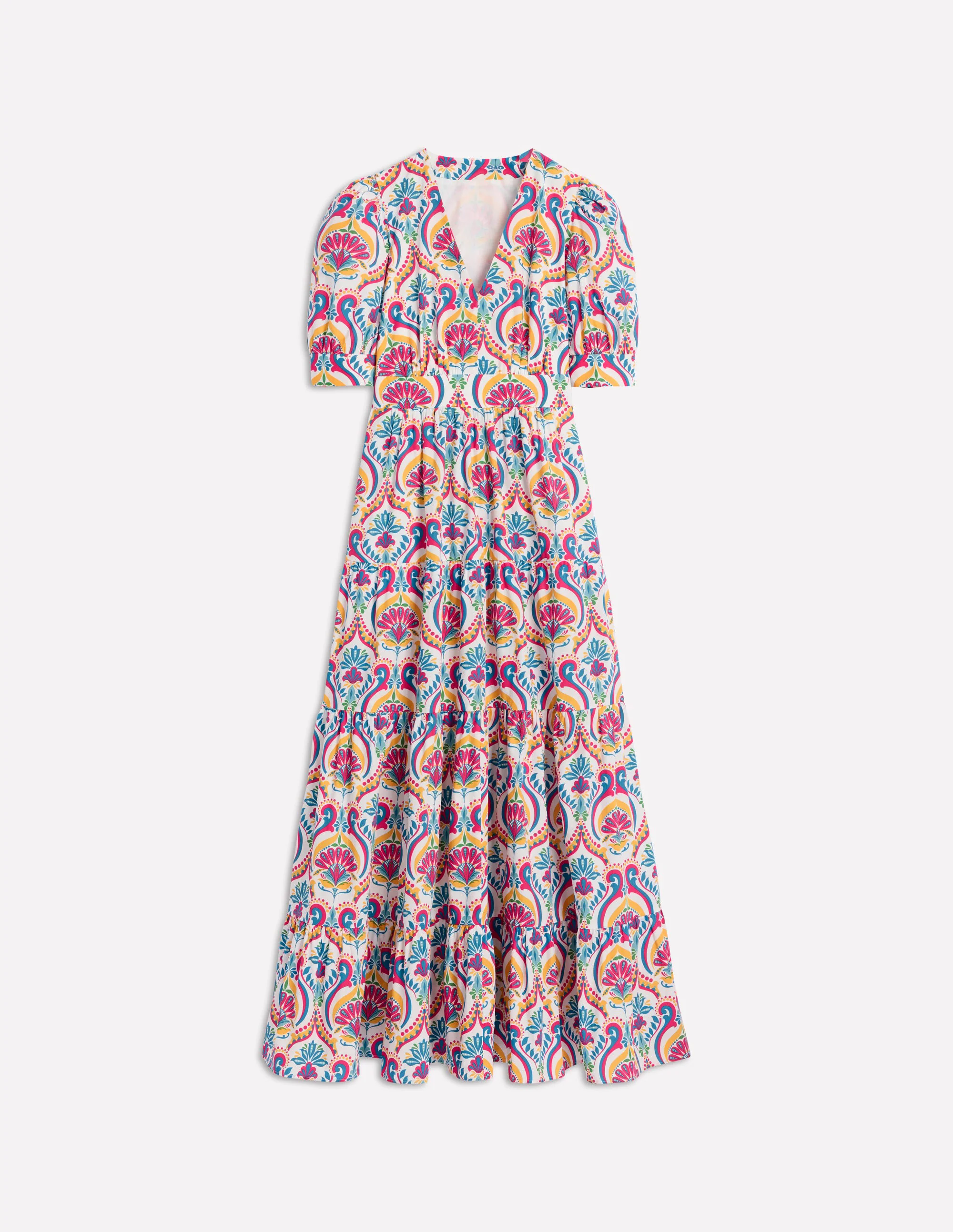 Bella Puff Sleeve Maxi Dress-Multi, Ornamental Floral