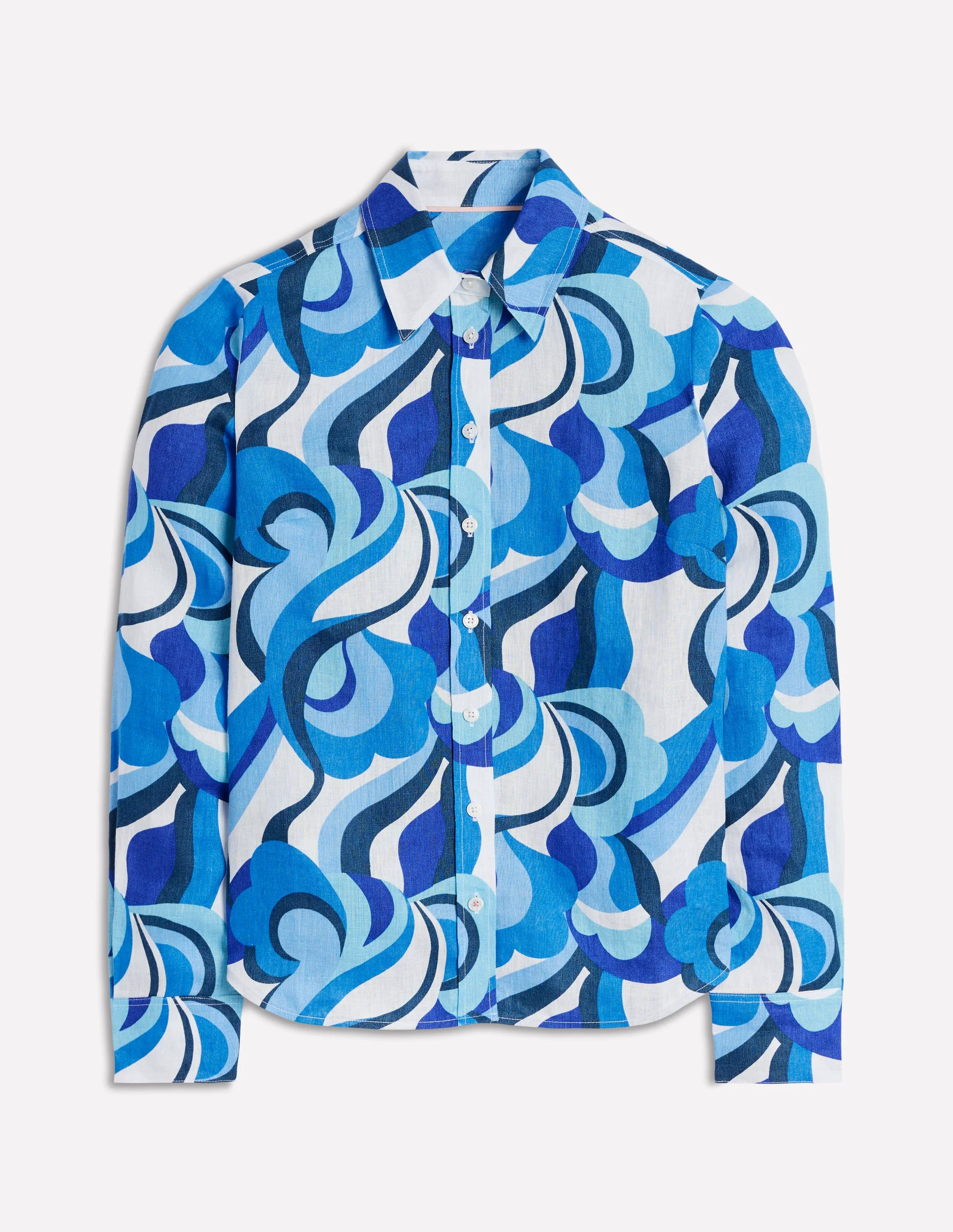 Sienna Linen Shirt-Multi Abstract Swirl