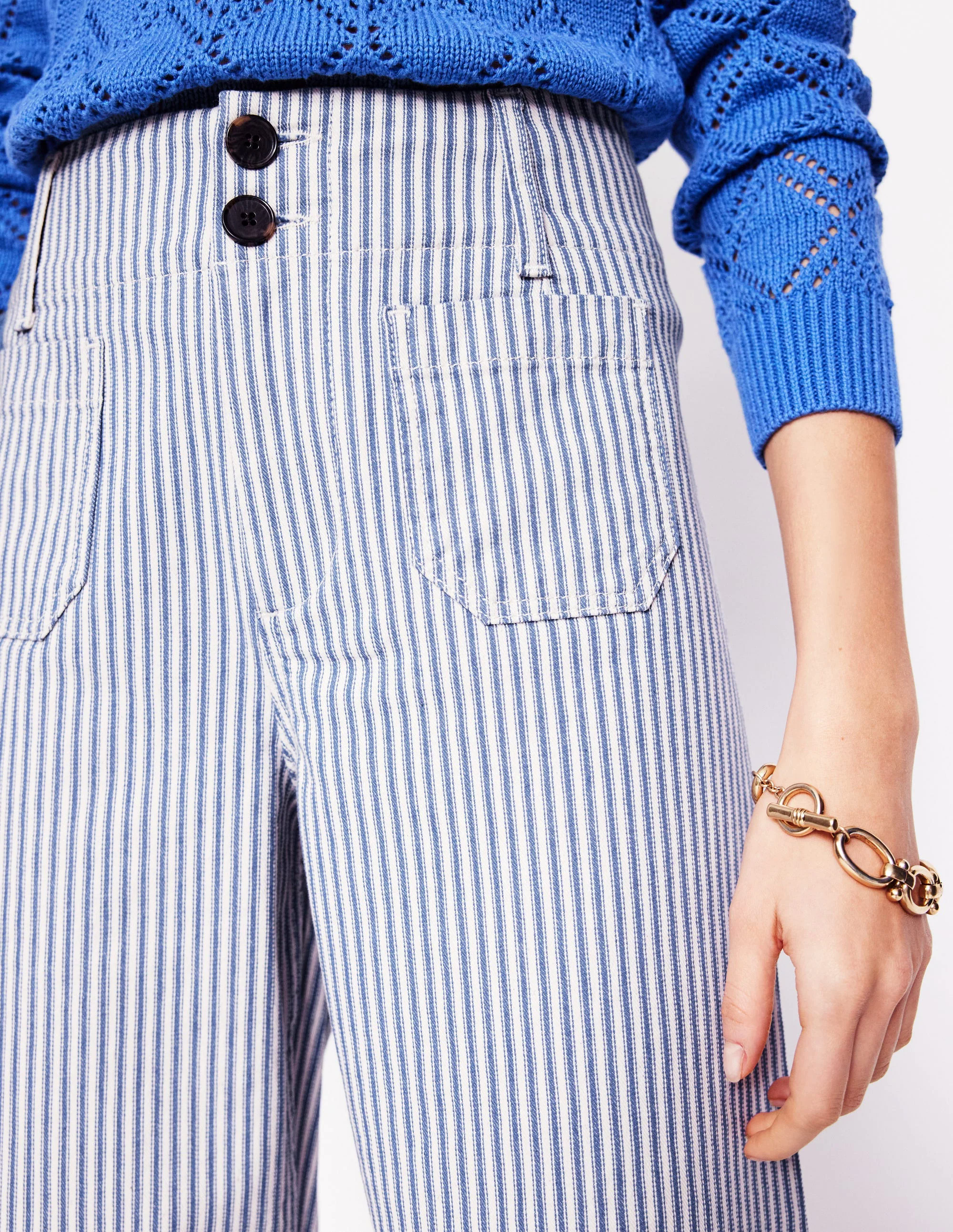 Primrose Patch Pocket Pants-Ticking Stripe