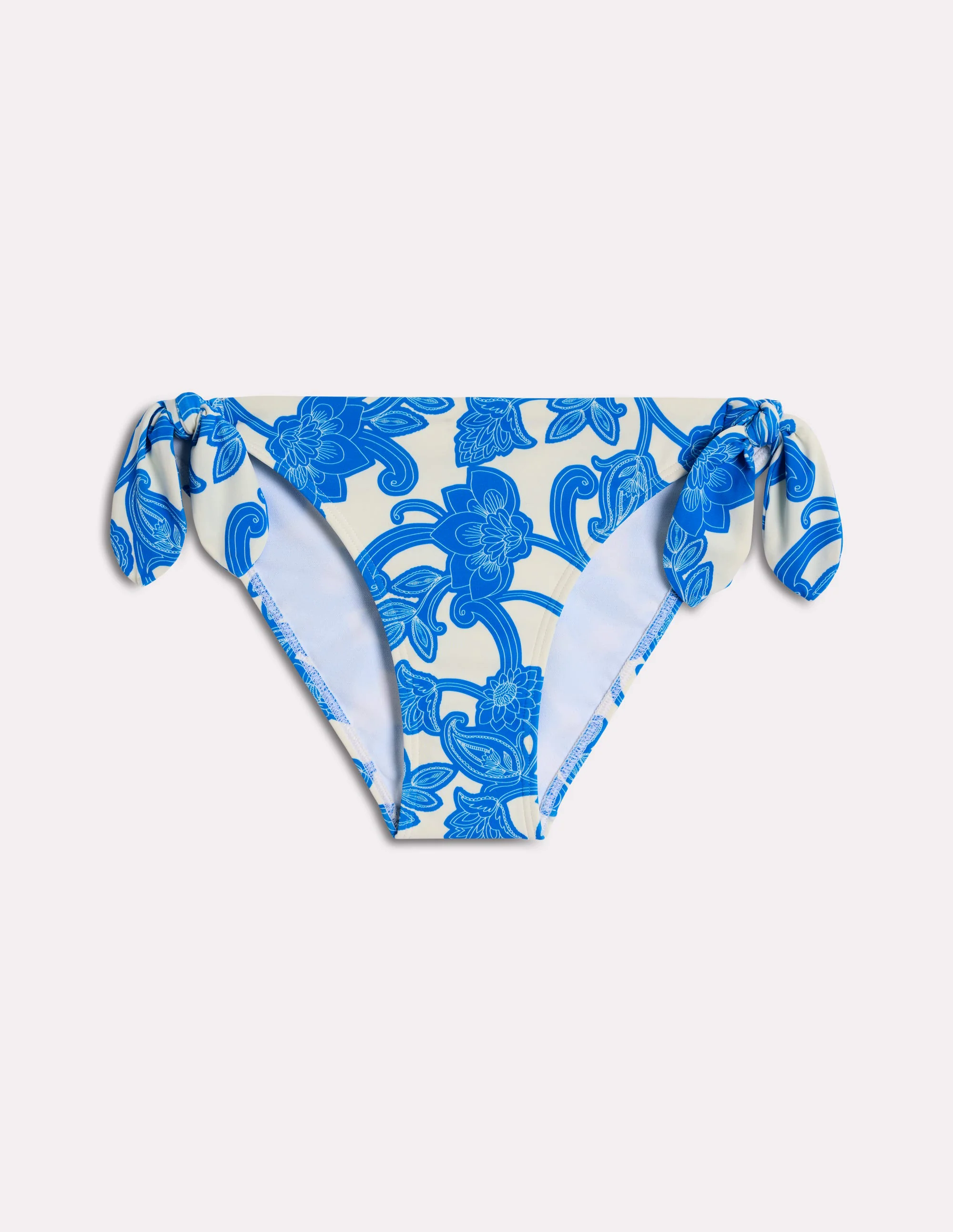 Tie Side Bikini Bottoms-Cerulean Blue, Paisley Whirl