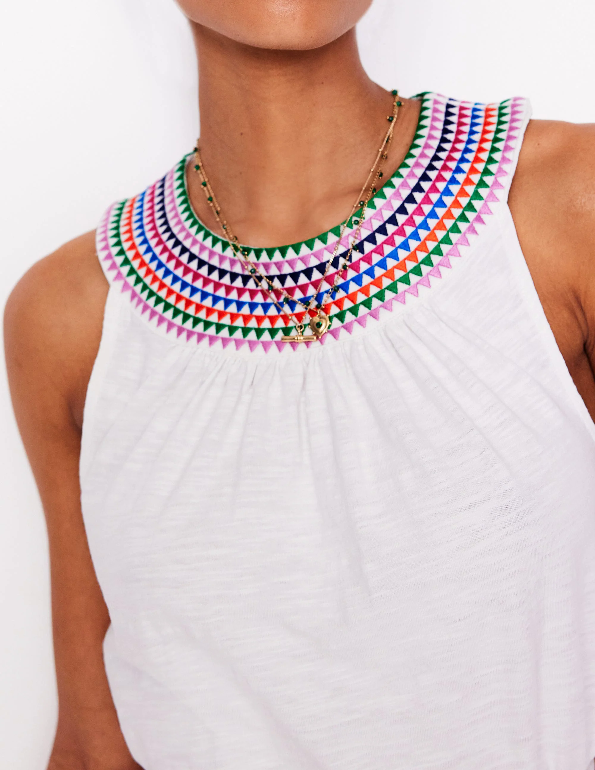 Eleni Embroidered Short Dress-White