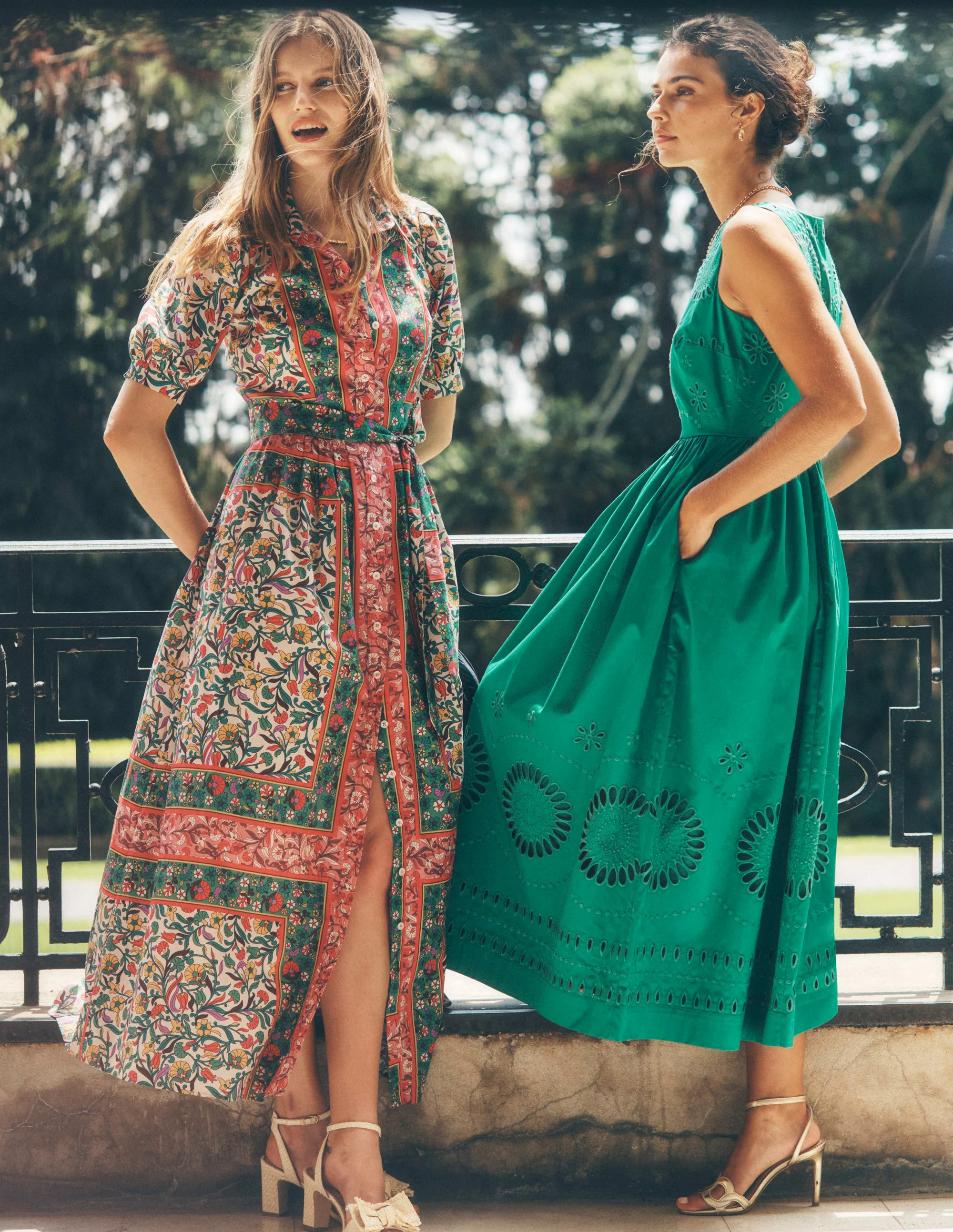 Alexa Maxi Shirt Dress-Multi, Enchanting Vine