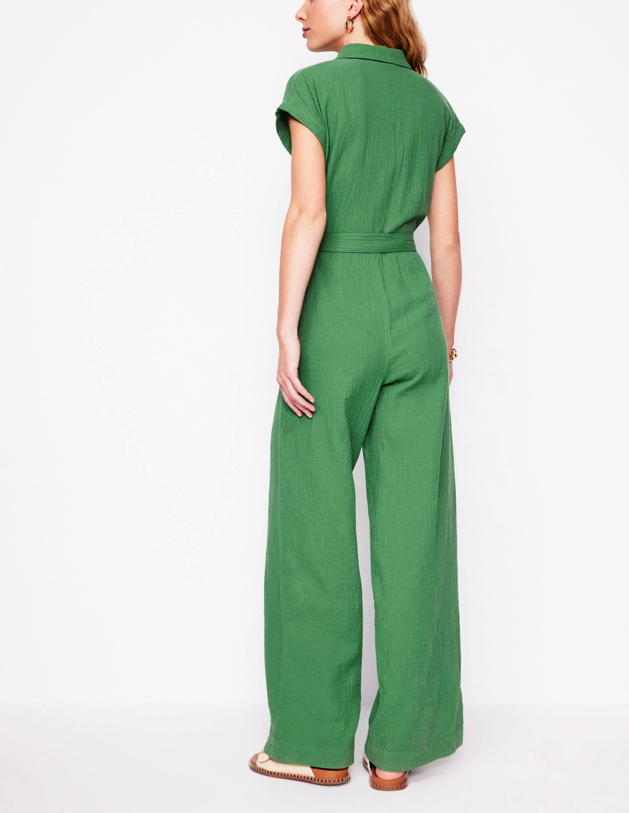 Colette Double Cloth Jumpsuit-Paradise Green
