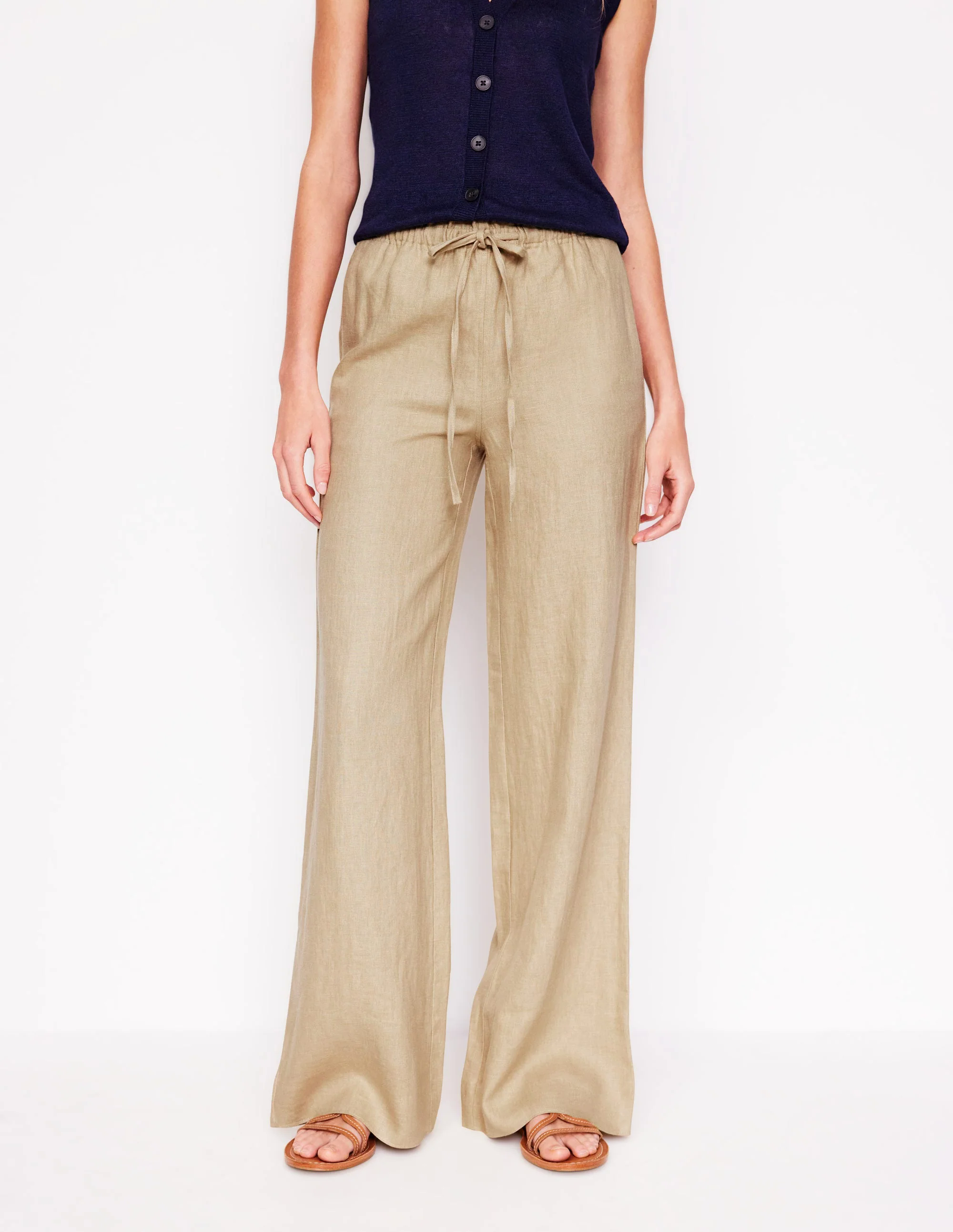 Islington Linen Pants-Oatmeal