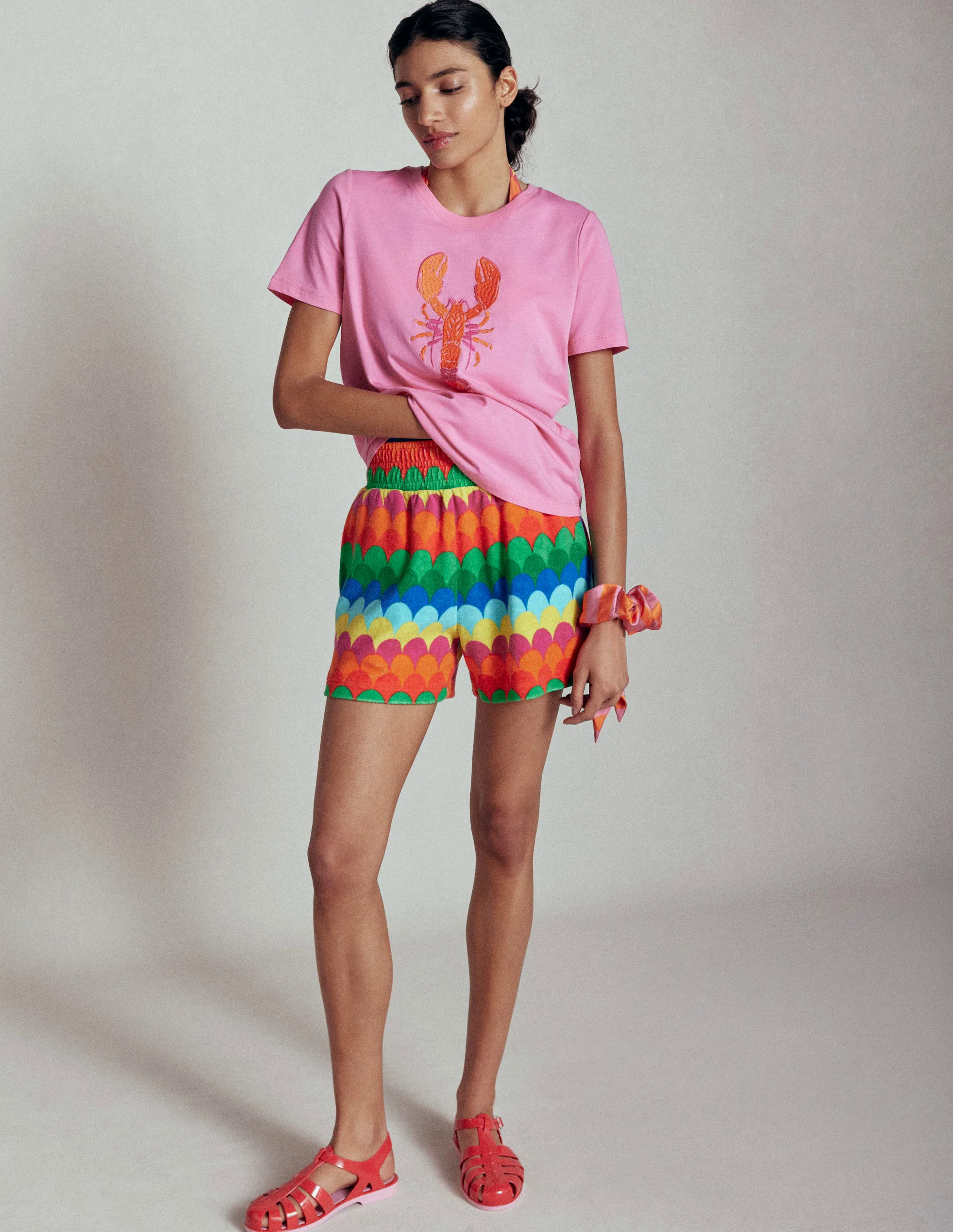 Relaxed Novelty T-Shirt-Pink Rose, Lobster