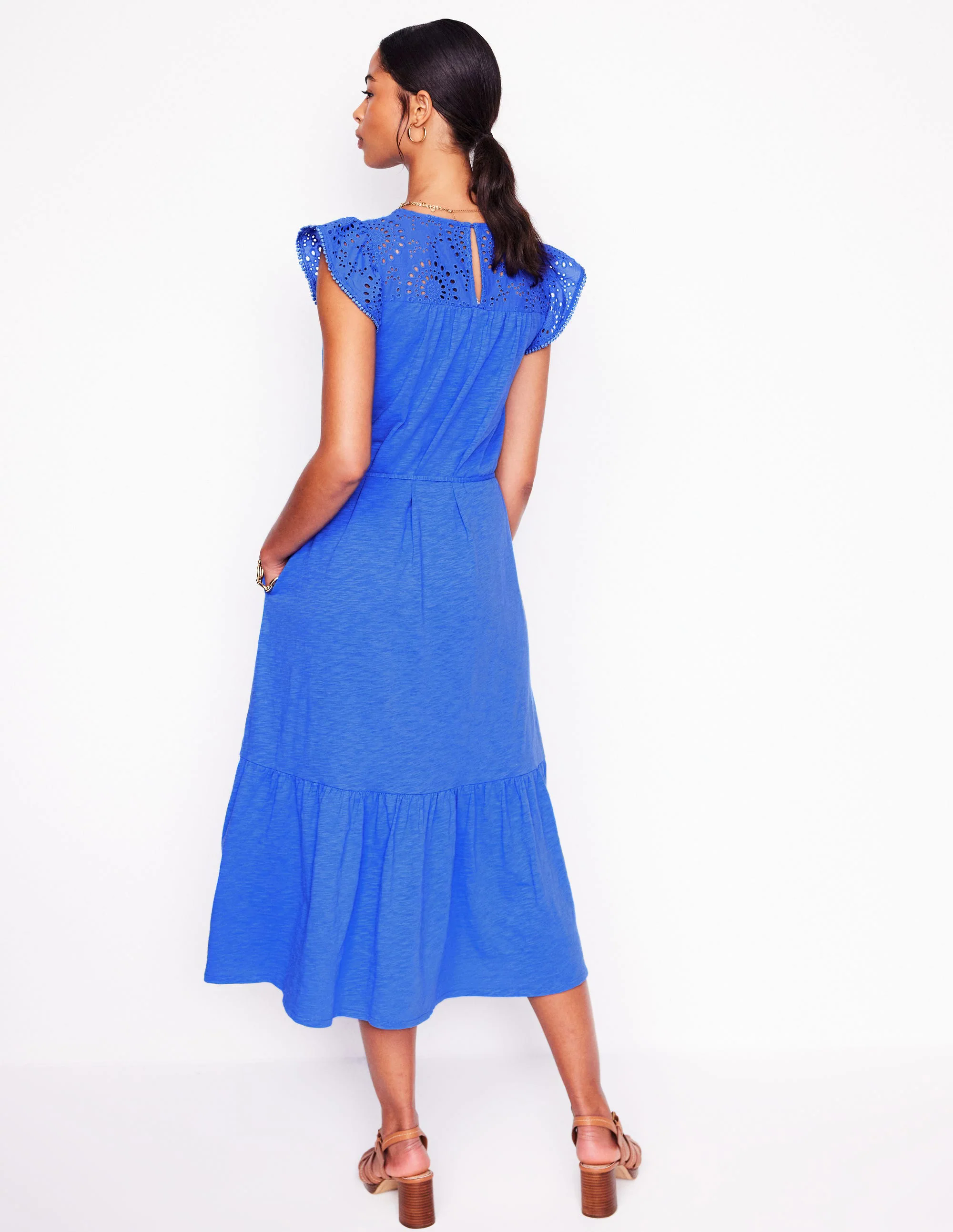 Juliet Broderie Midi Dress-Gallery Blue