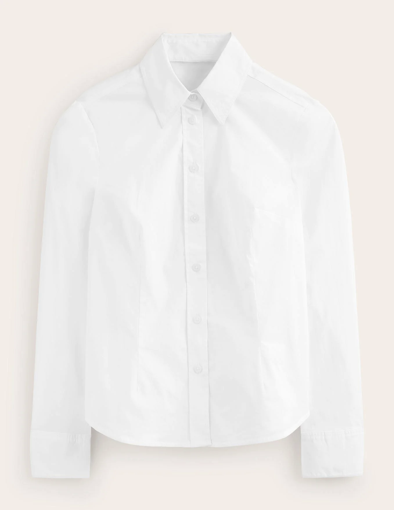 Saskia Stretch Cotton Shirt-White