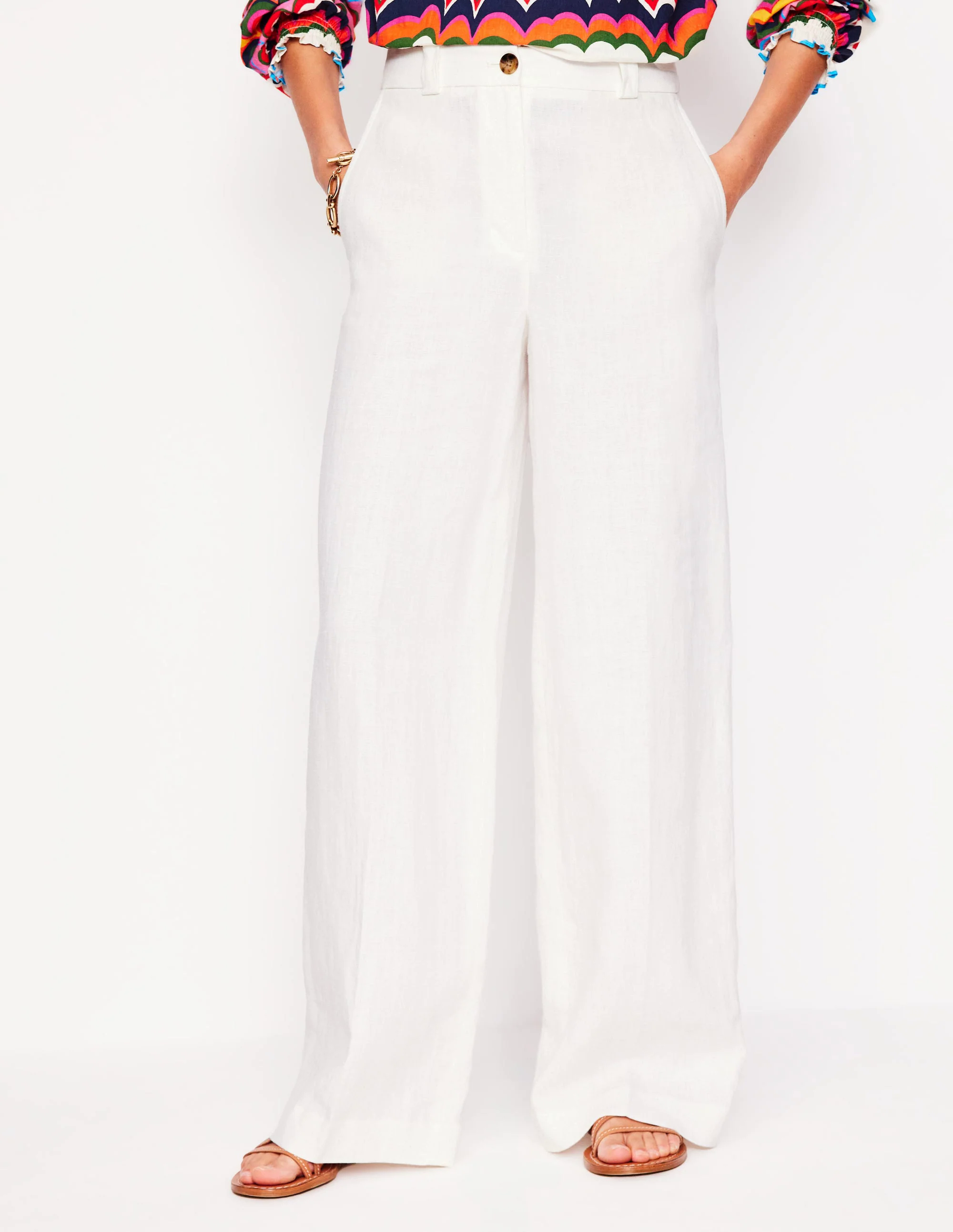 Westbourne Linen Pants-White
