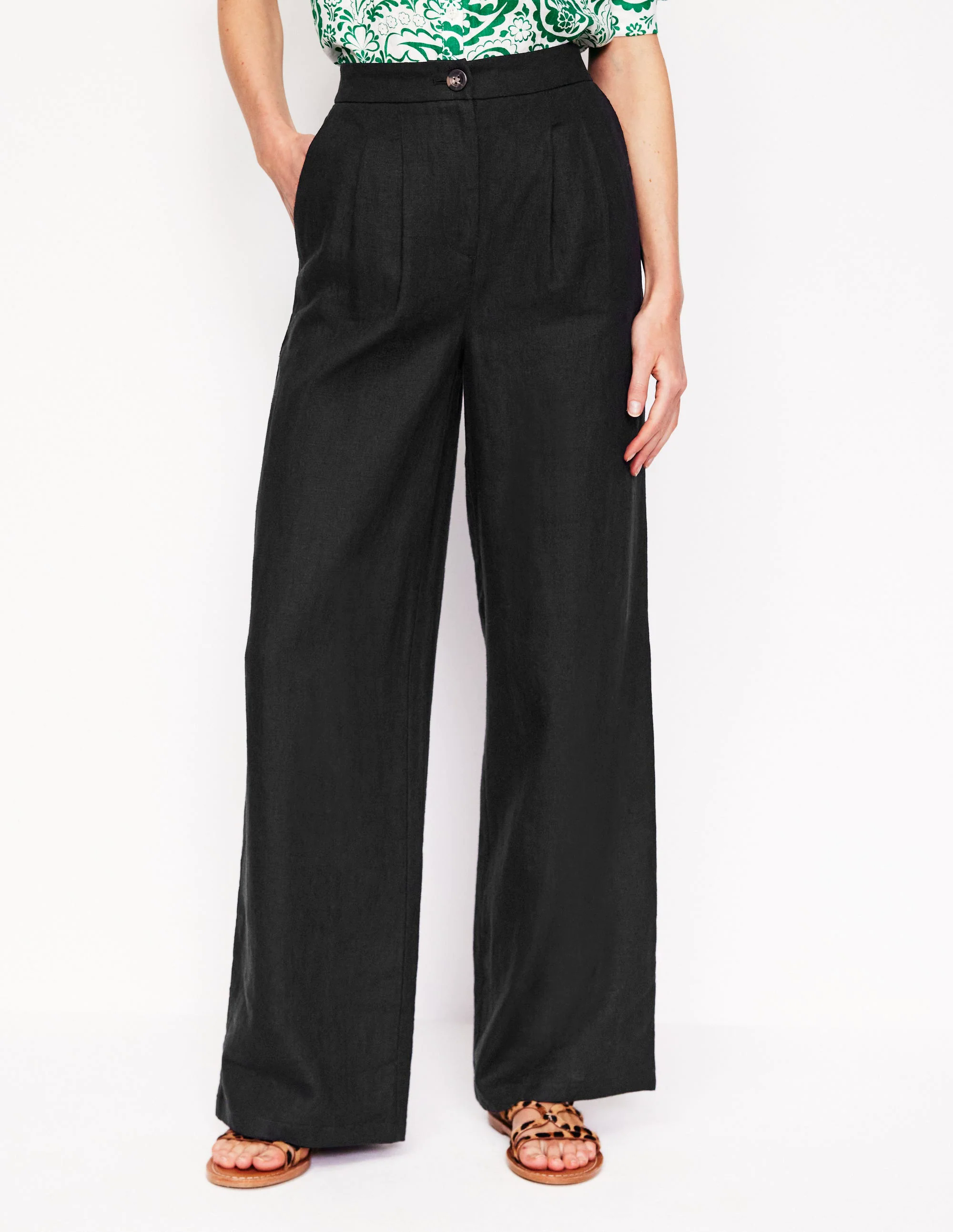 Dulwich Linen Pants-Black