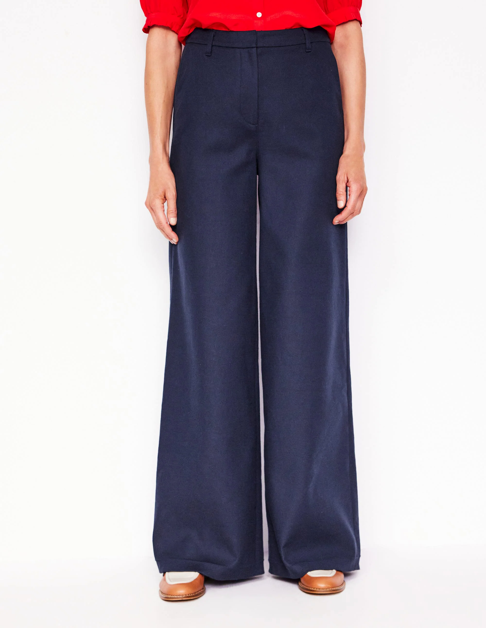Wide Flare Pants-Navy