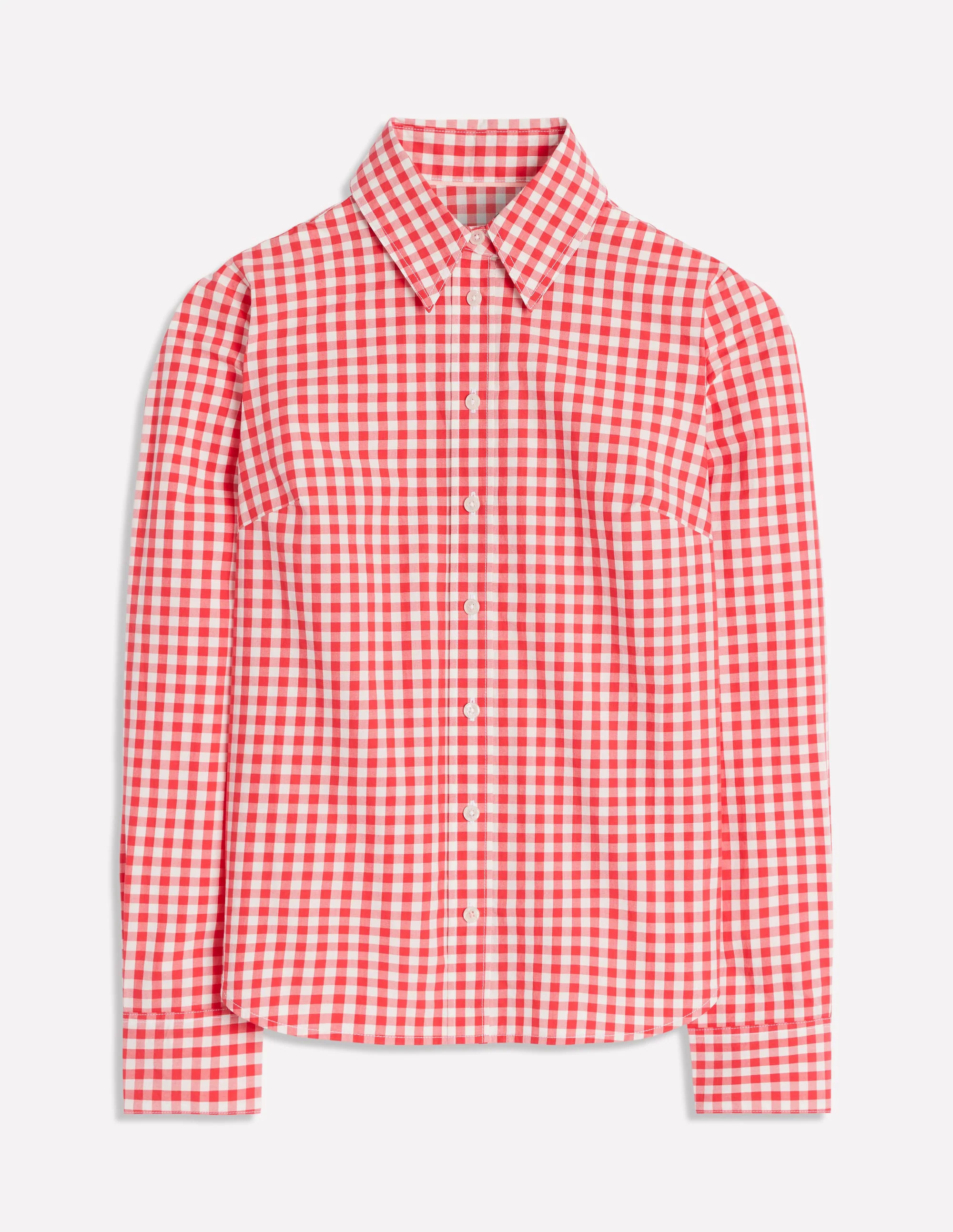 Sienna Cotton Shirt-Jam Red Gingham