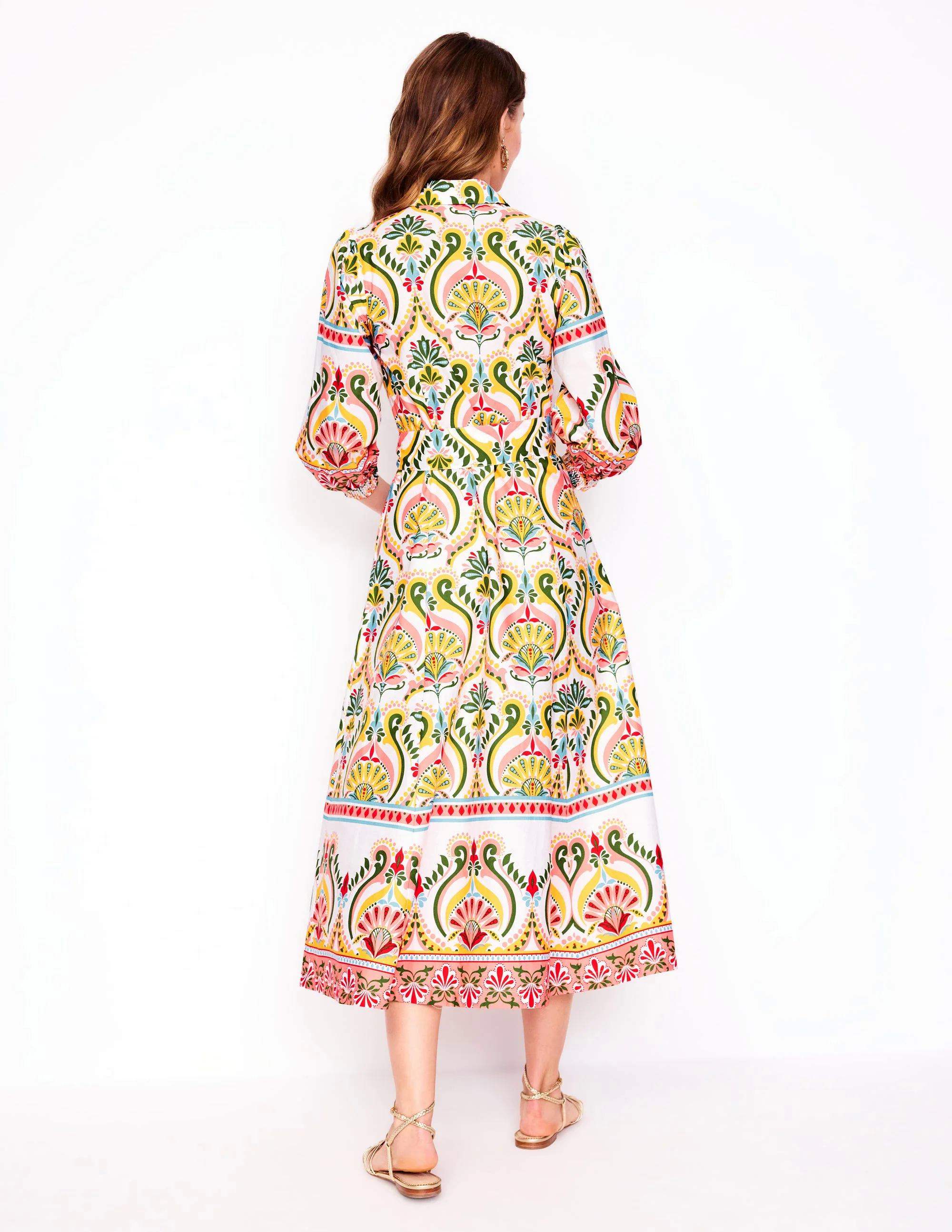 Clara Cotton Shirt Dress-Multi, Ornamental Floral
