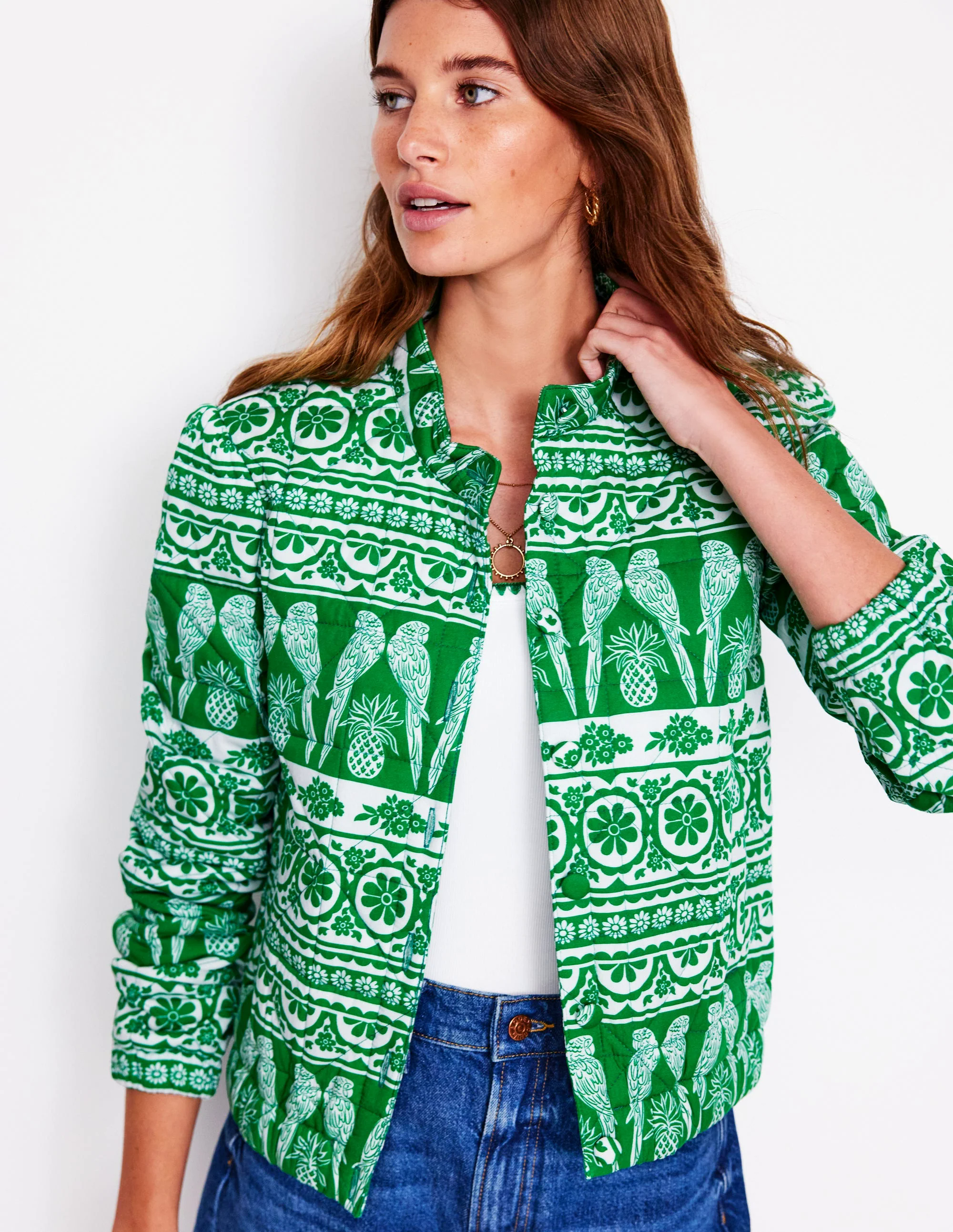 Highbury Quilted Jacket-Ornate Tropics