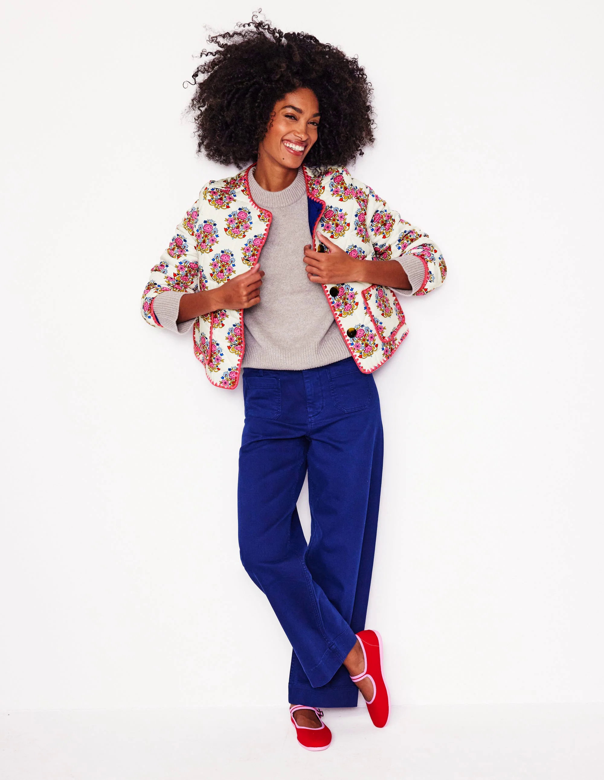 Chelsea Quilted Jacket-Wildflower Stamp