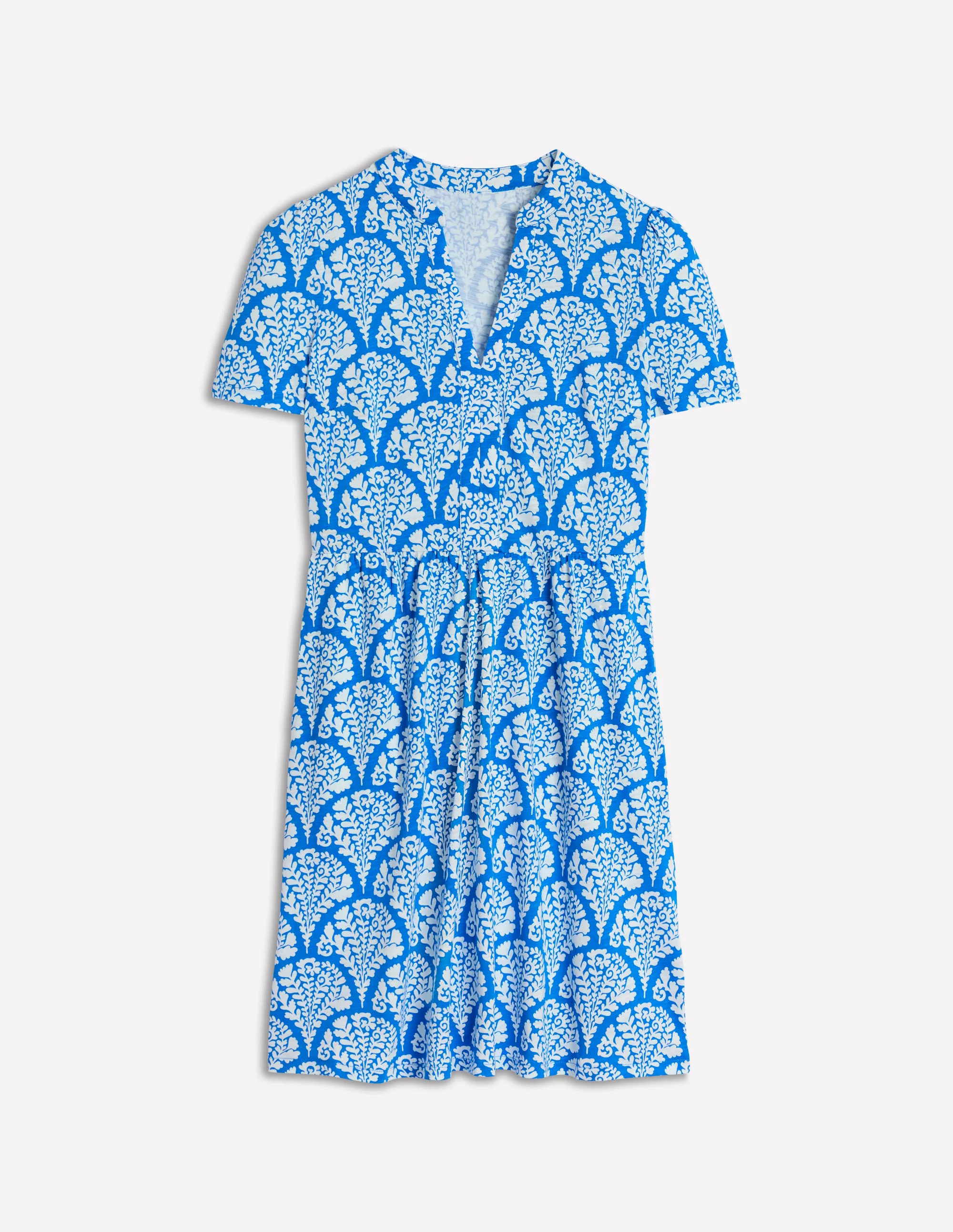 Naomi Short Sleeve Dress-Cerulean Blue, Blossomy