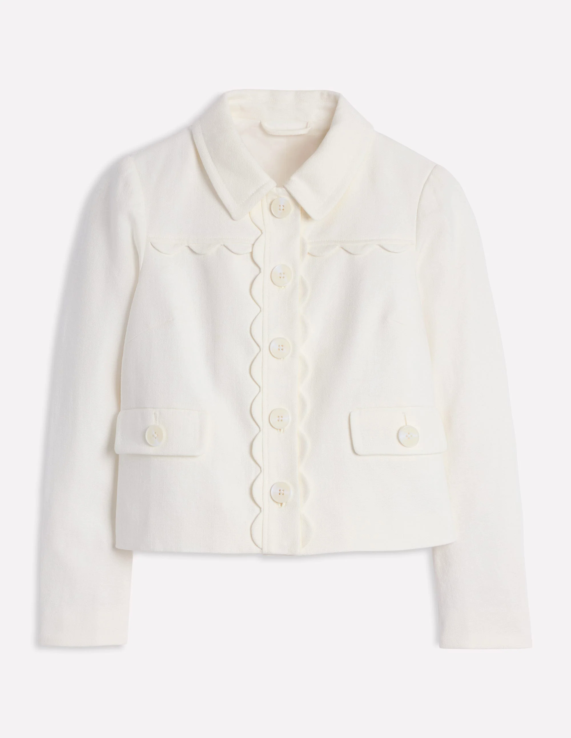Scallop Jacket-Ivory