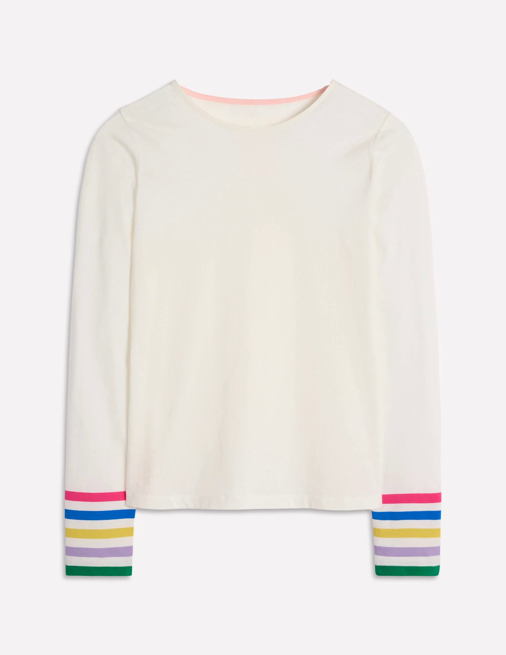 Stripe Cuff Top-Ivory Rainbow Stripe Cuff