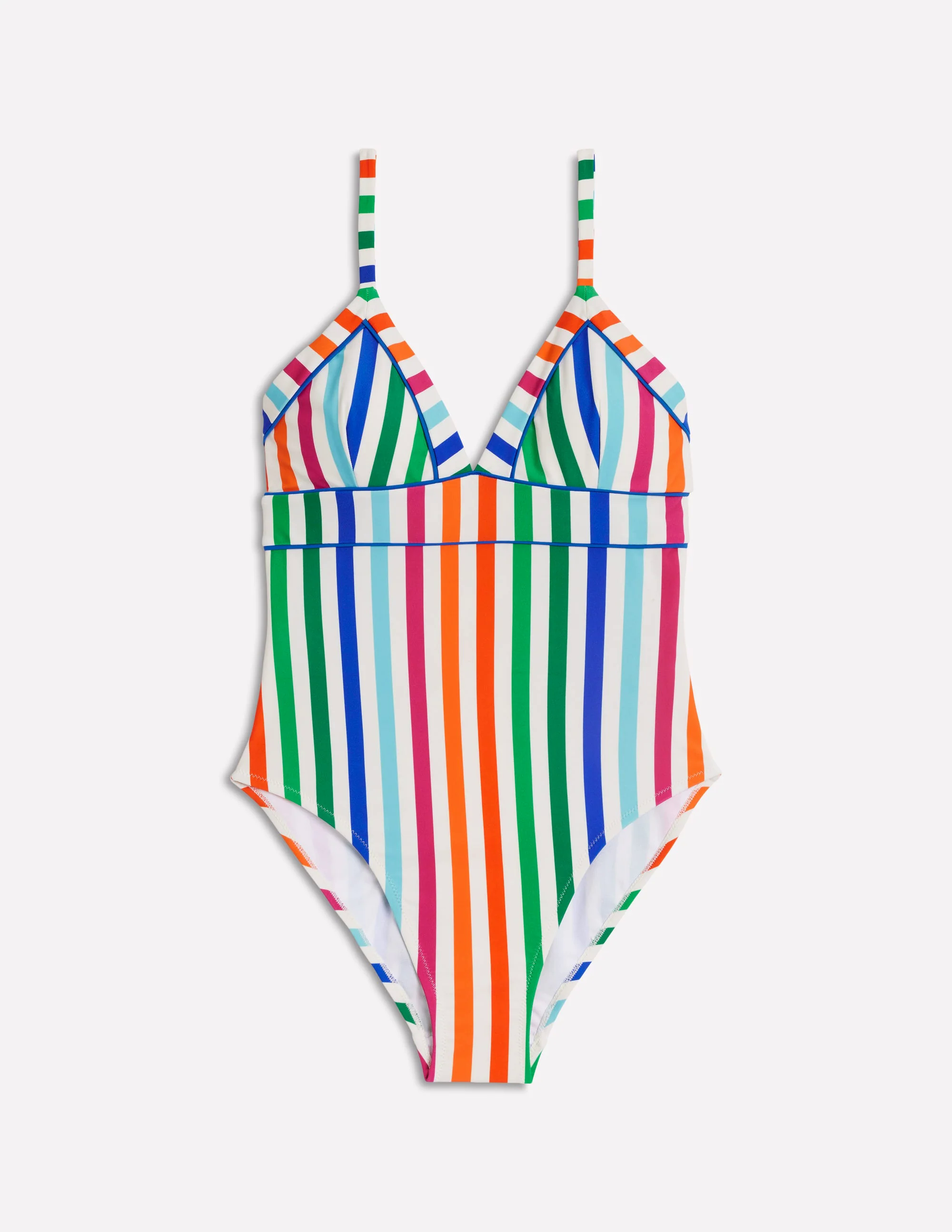Kasos String V Neck Swimsuit-Multi Stripe