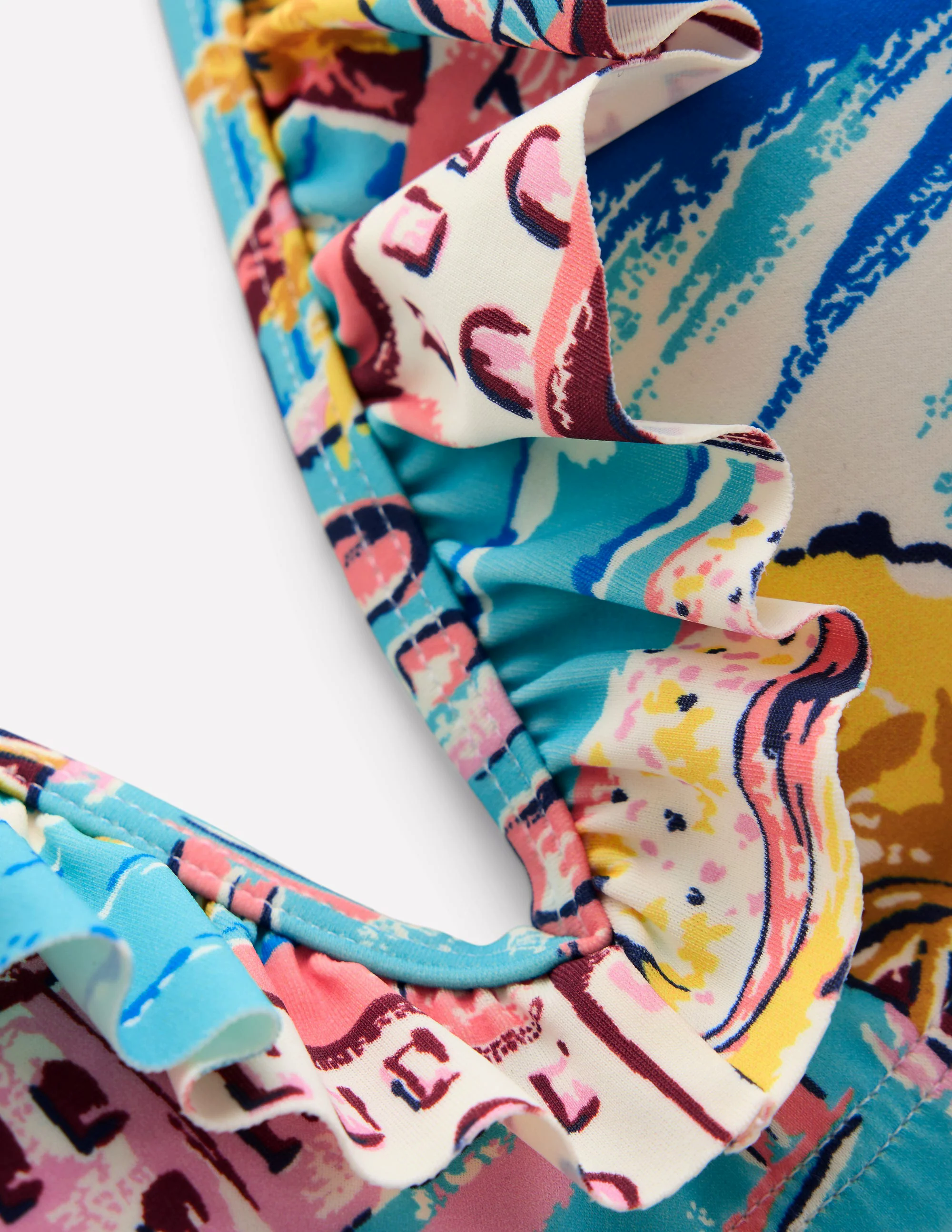 Evia Ruffle Bikini Top-Multi, Paradise Bay