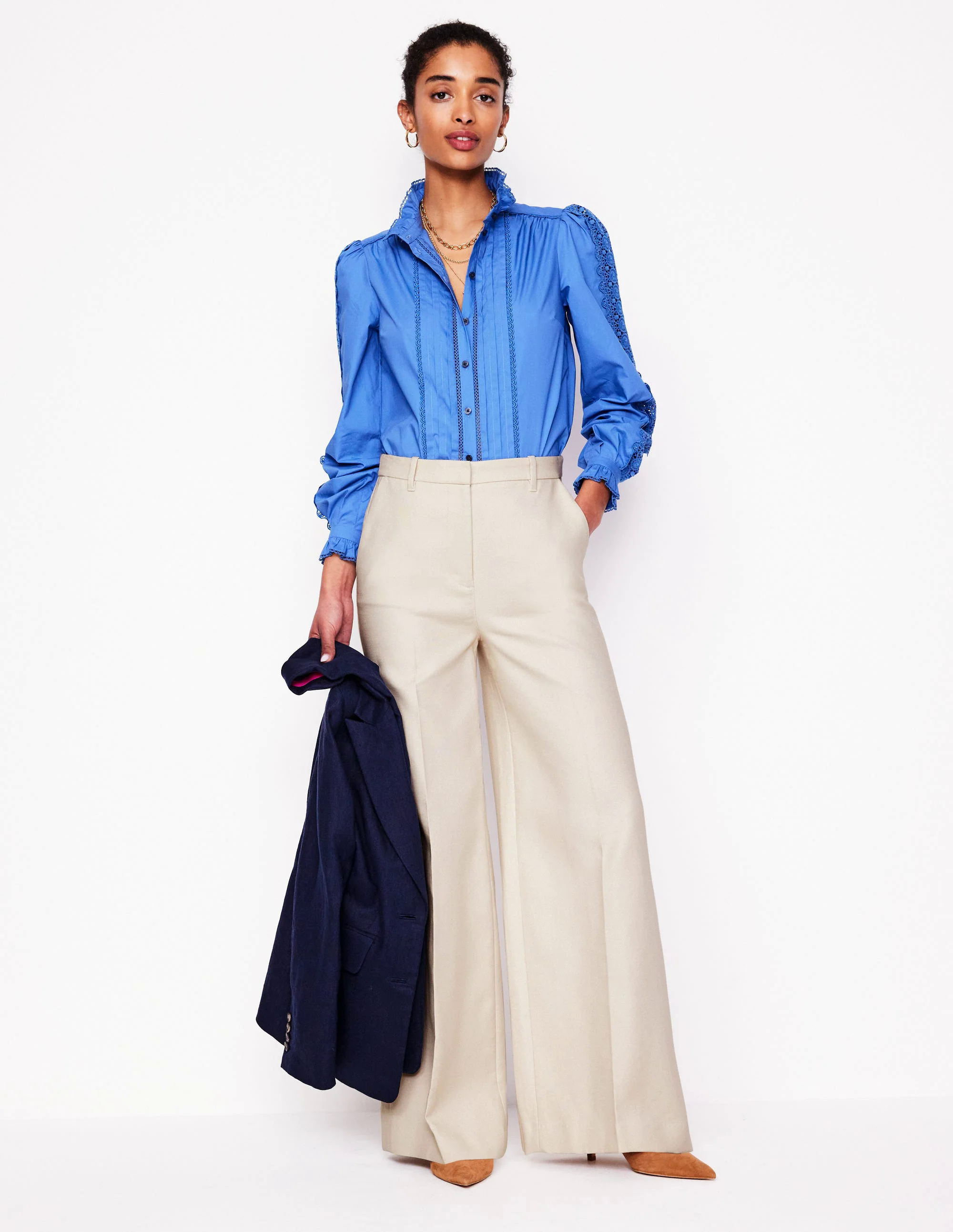 Wide Flare Pants-Sandpiper Beige