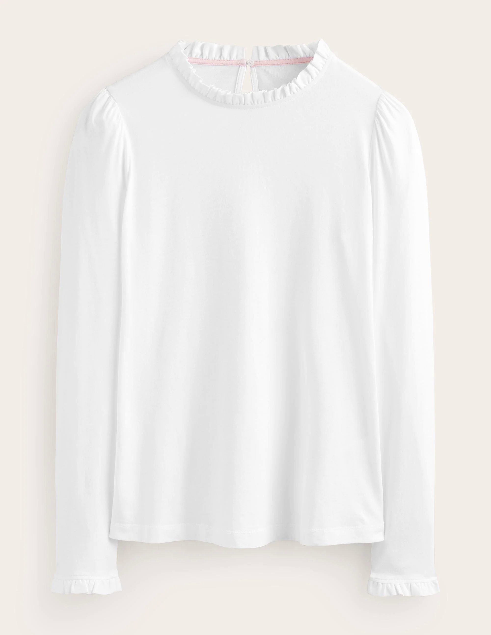 Supersoft Frill Detail Top-White