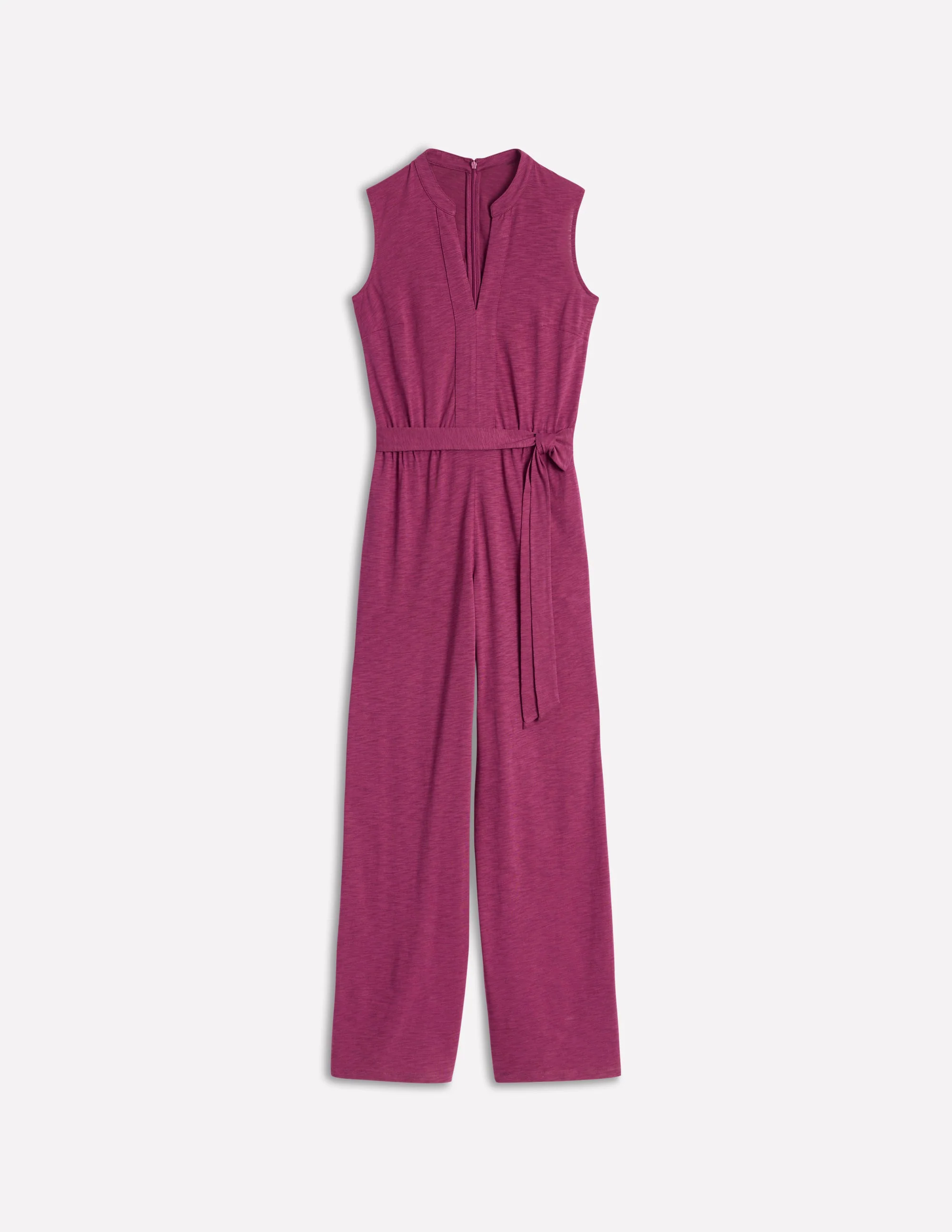 Naomi Notch Jersey Jumpsuit-Plum Purple
