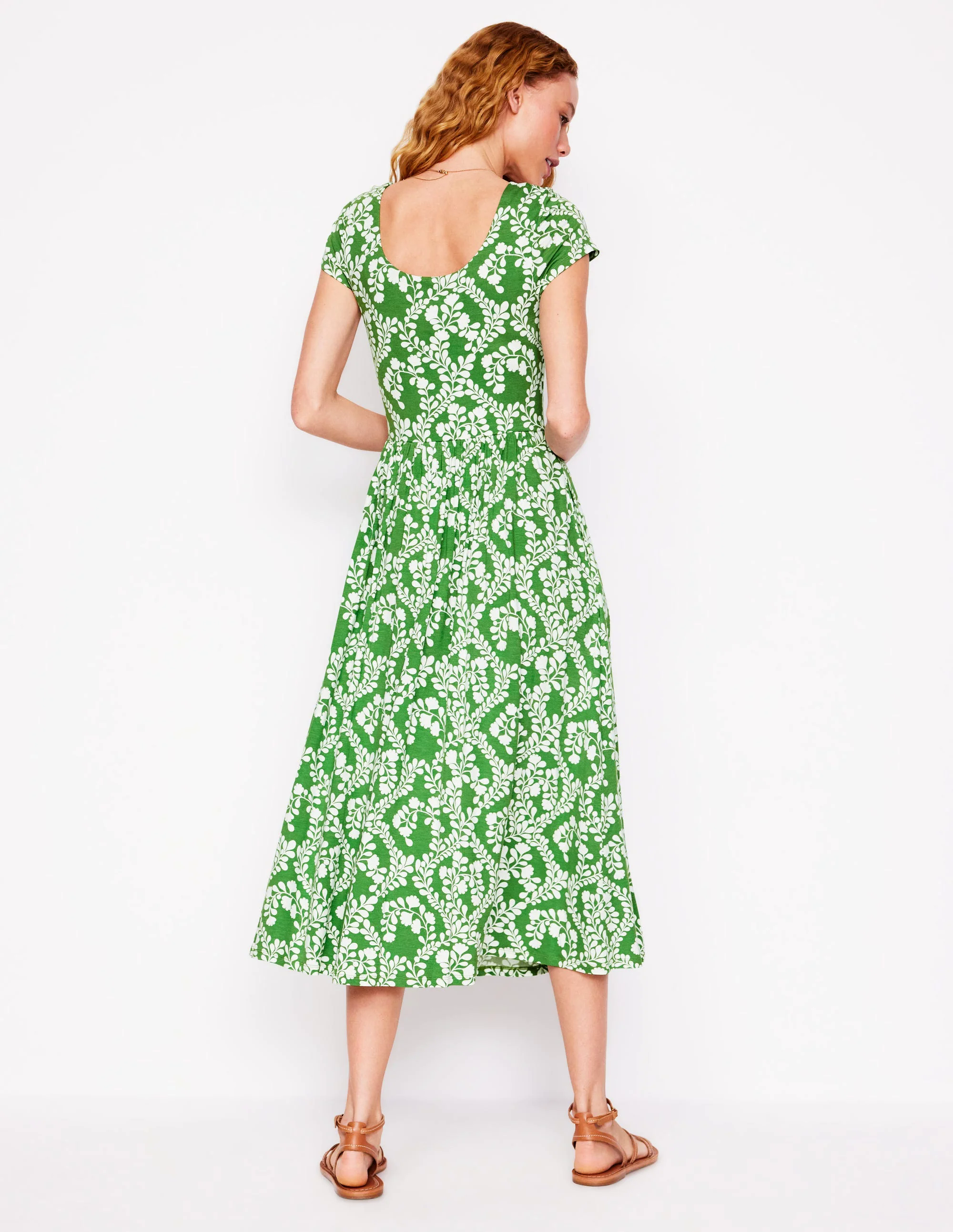 Samantha Scoop Jersey Dress-Paradise Green, Vine