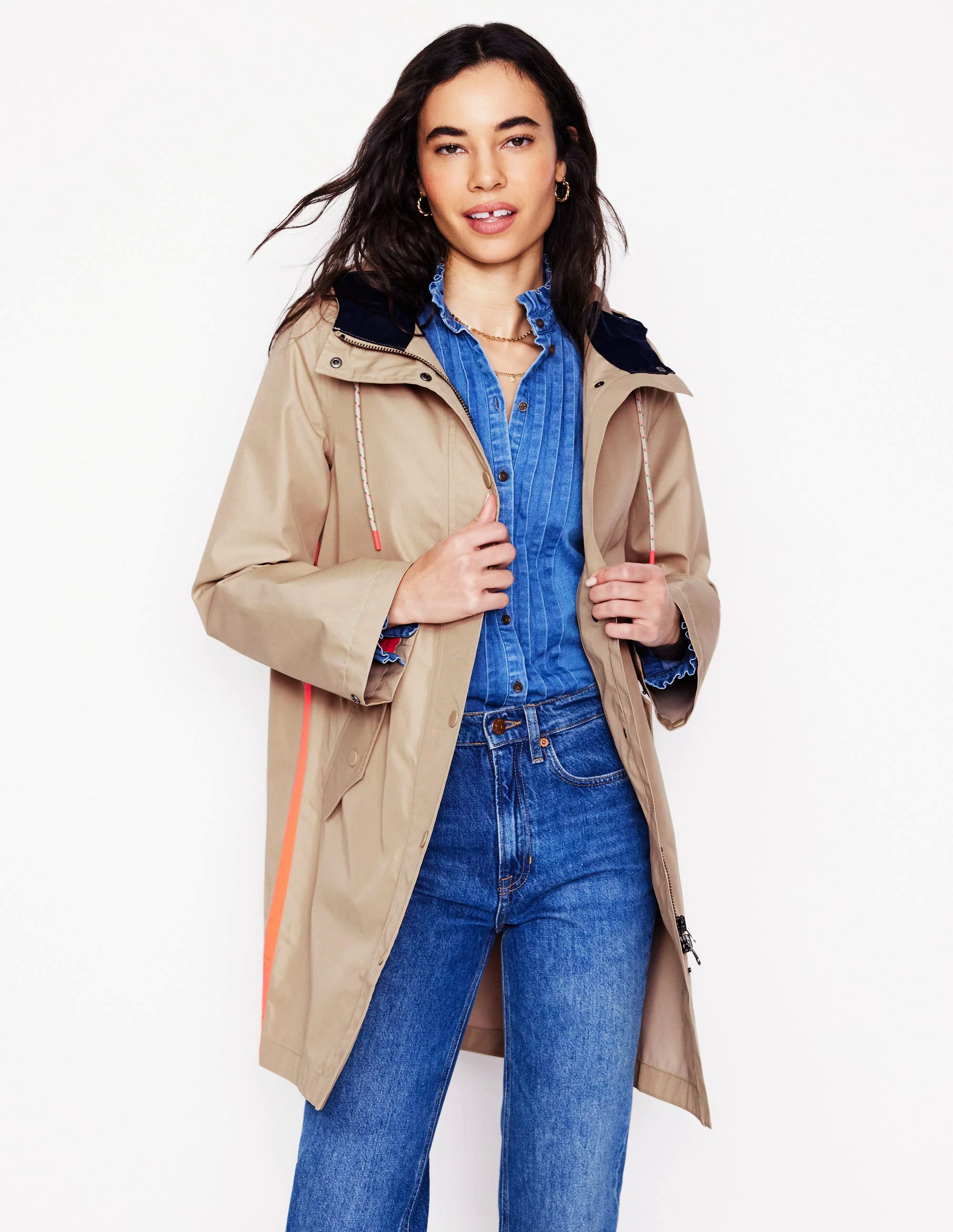 Wells Waterproof Hooded Coat-Neutral